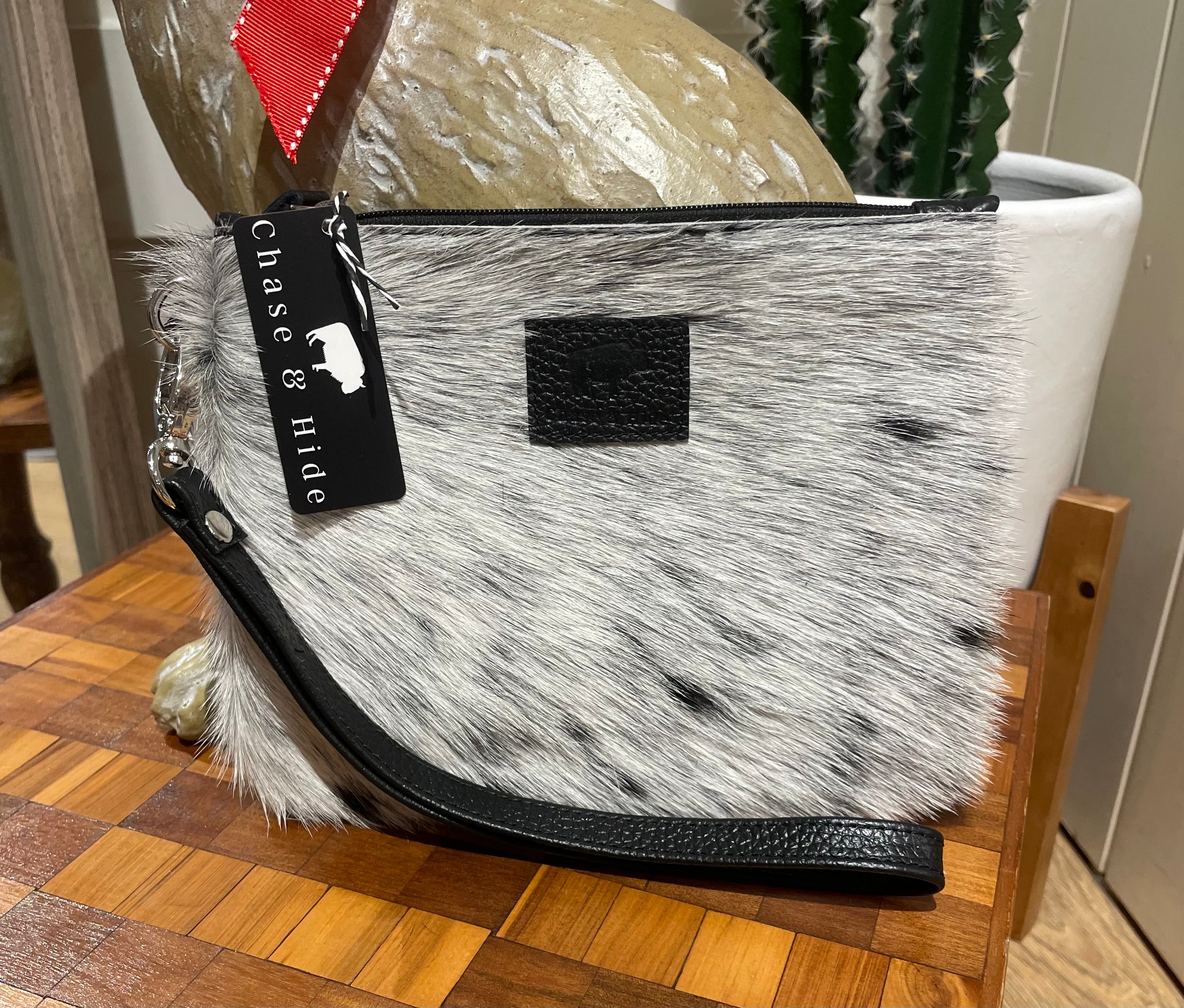 Midi Hide Black Clutch