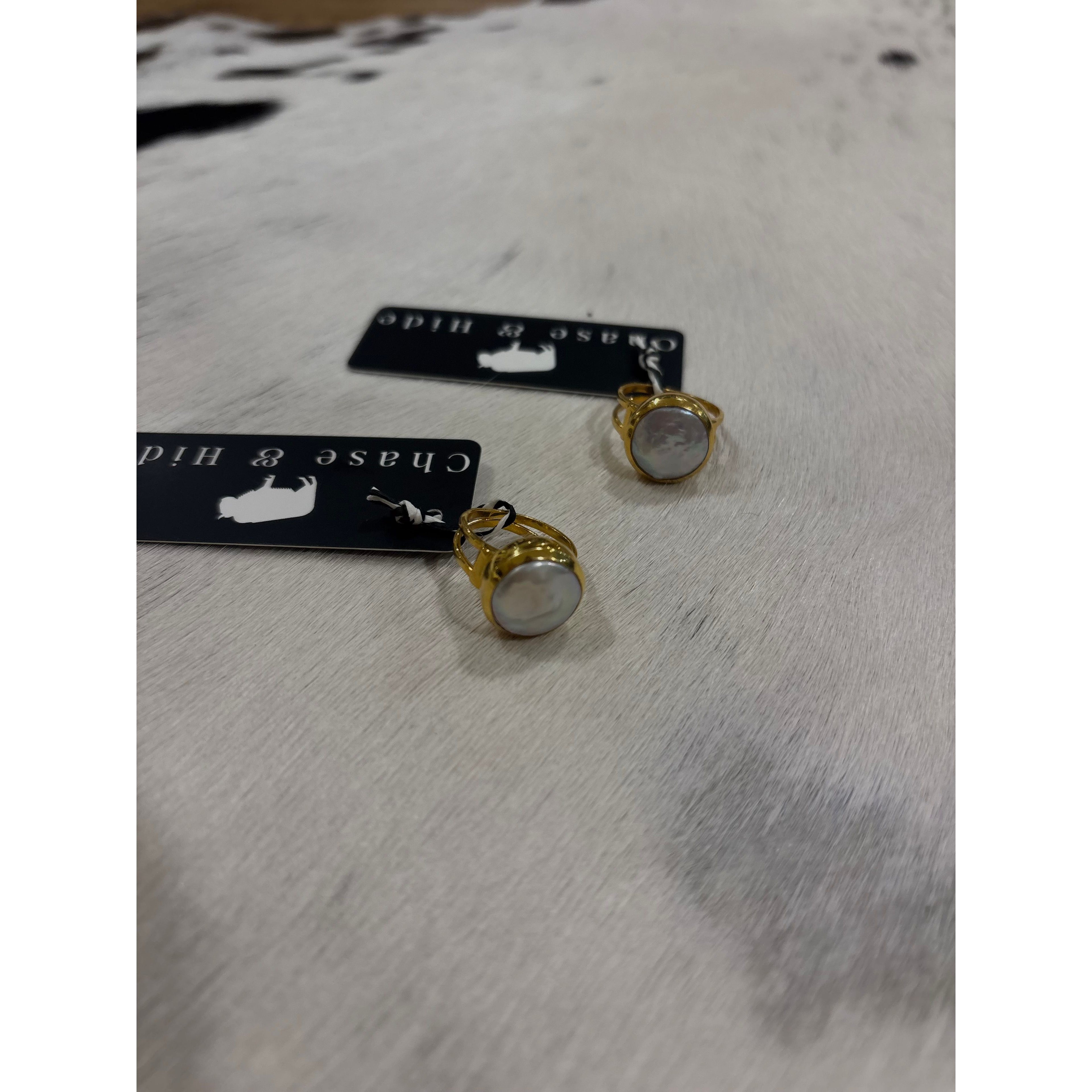 Freshwater Coin Pearl Gold Ring