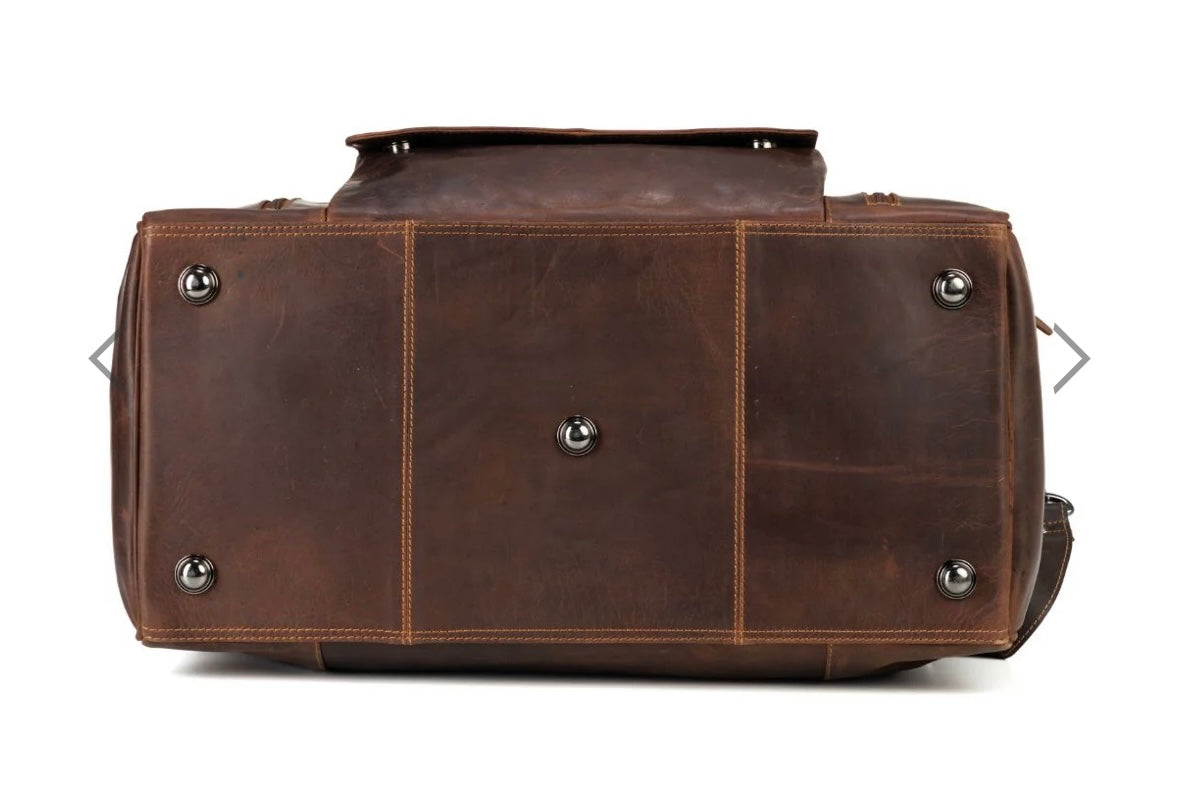 Leather travel bag large
