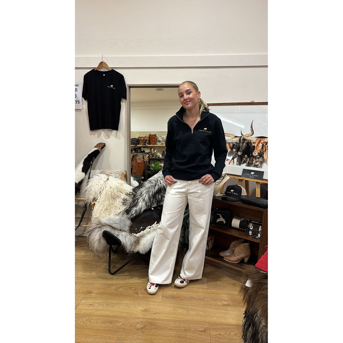 Navy Chase and Hide Half Zip Jumper