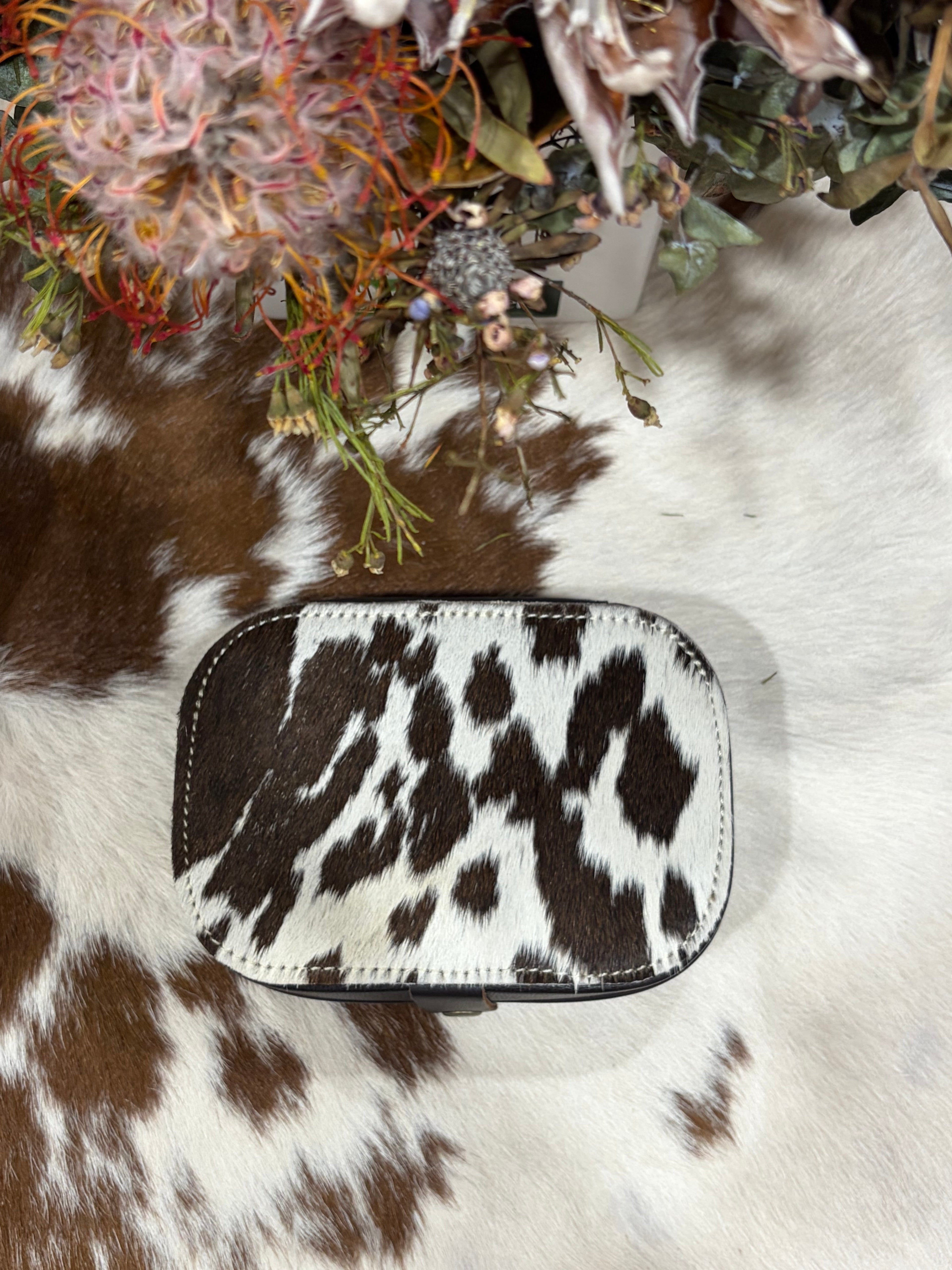 Small Hide and Leather Jewellery Box