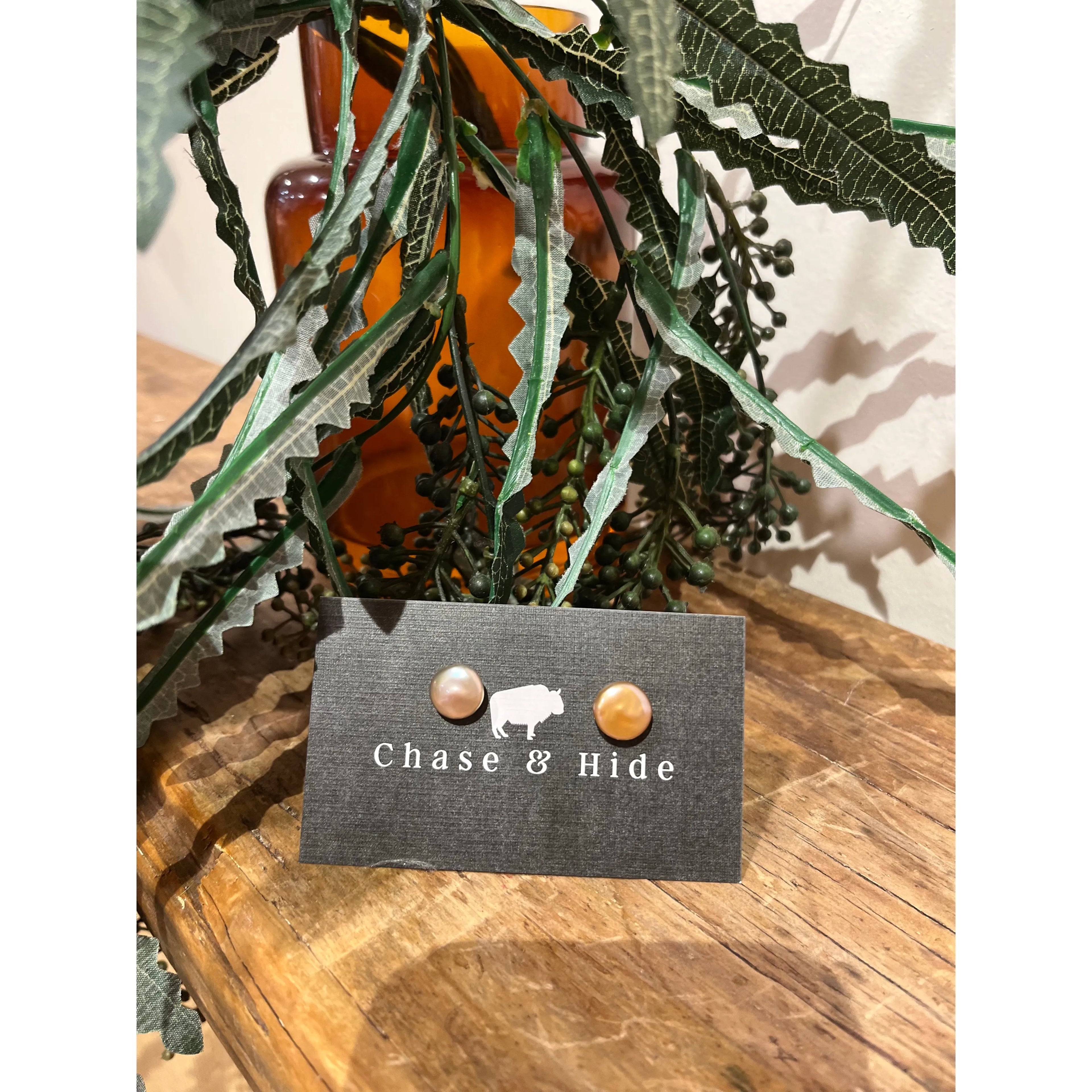 Purple Coin Pearl Earrings