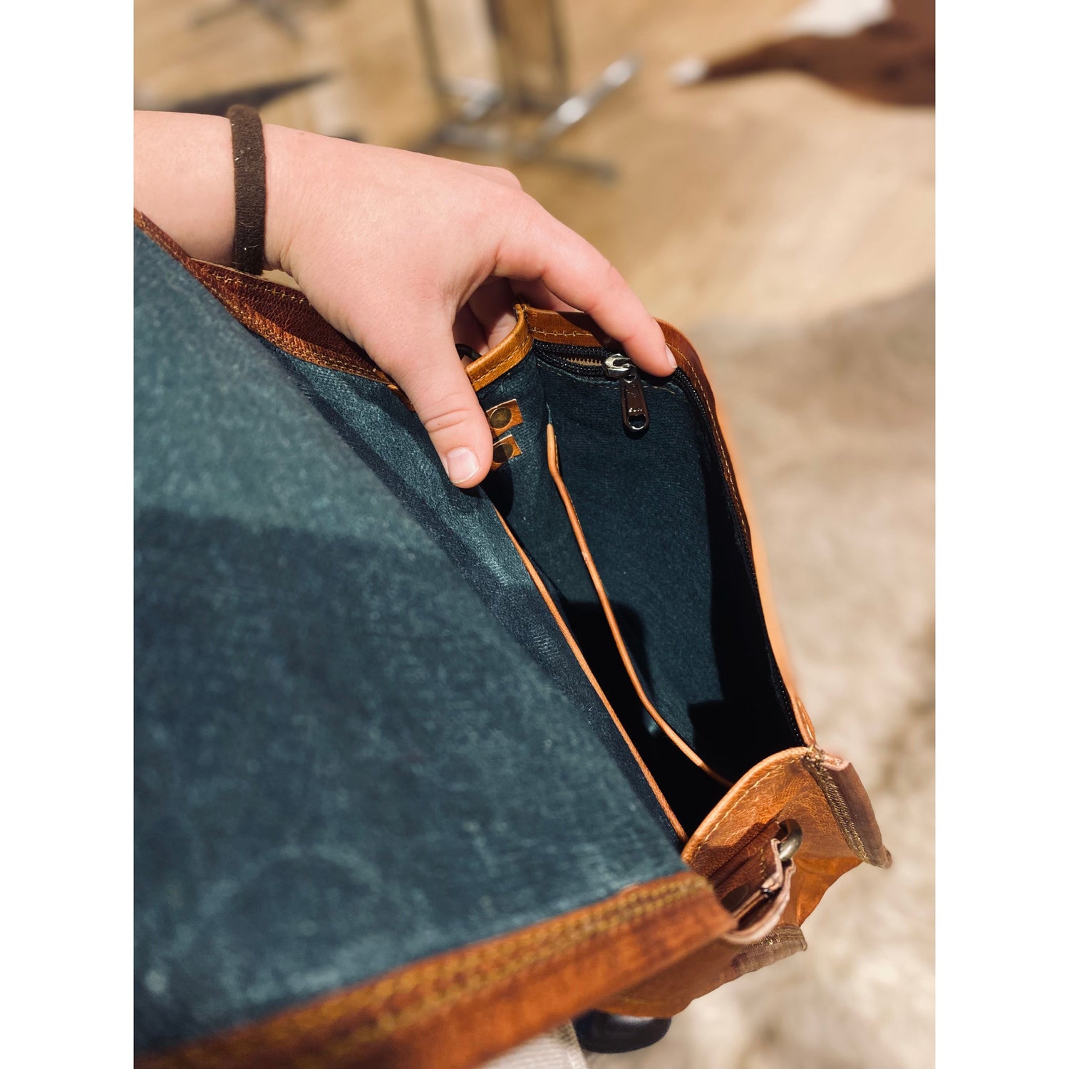 Tall Leather Satchel 11”