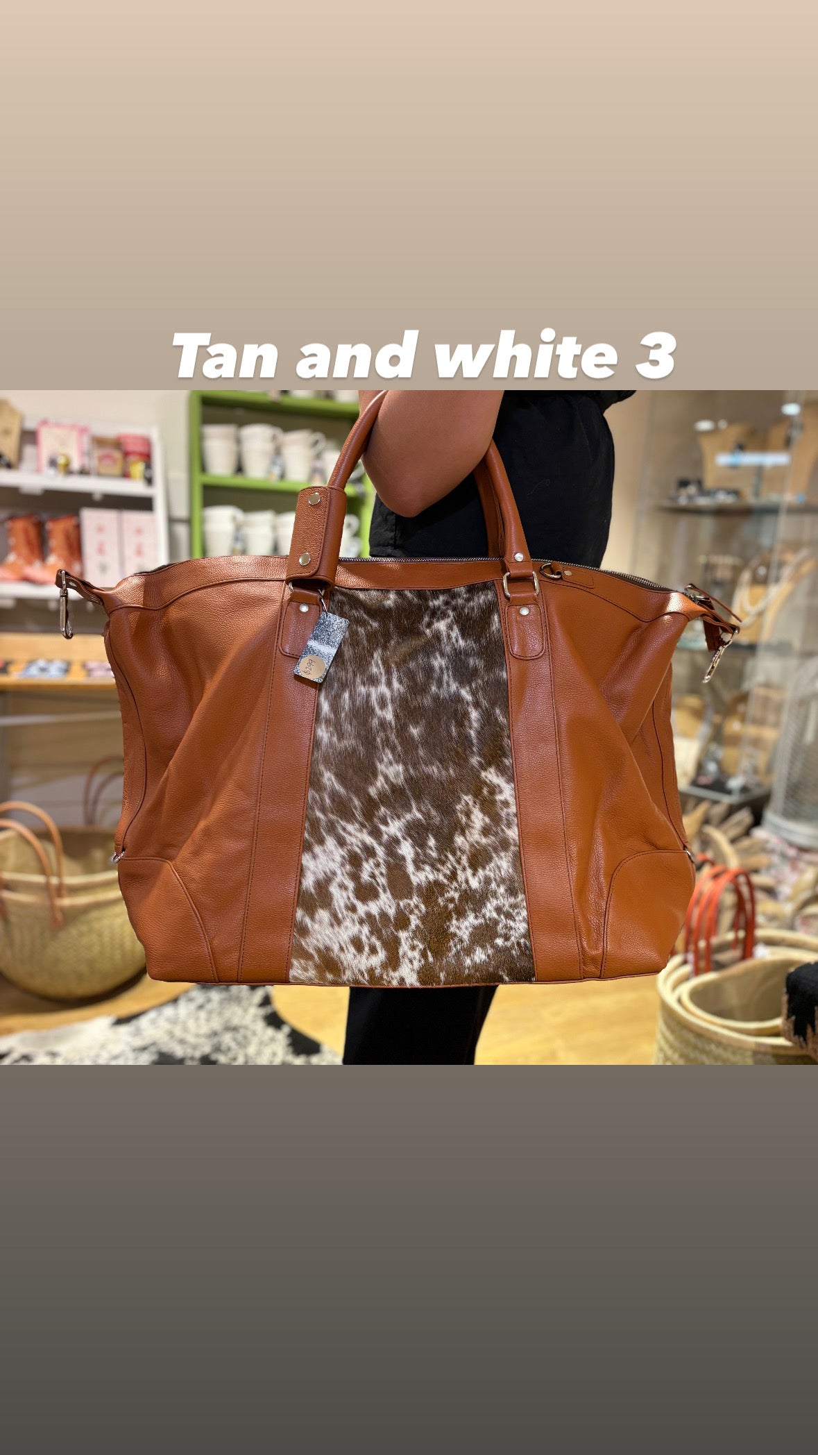 Leather & Cowhide Travel Bag - 12780