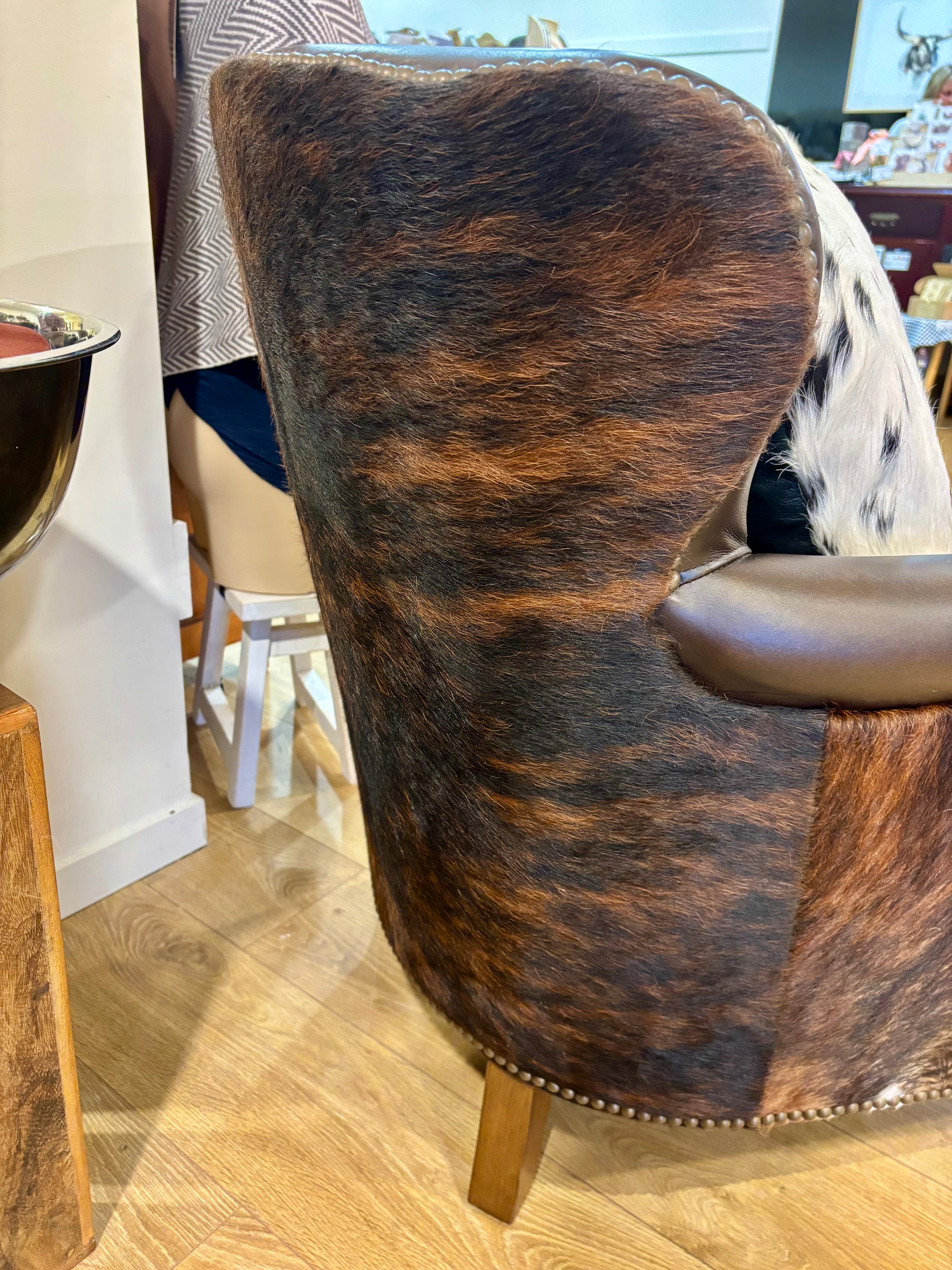 Cowhide Leather Arm Chair