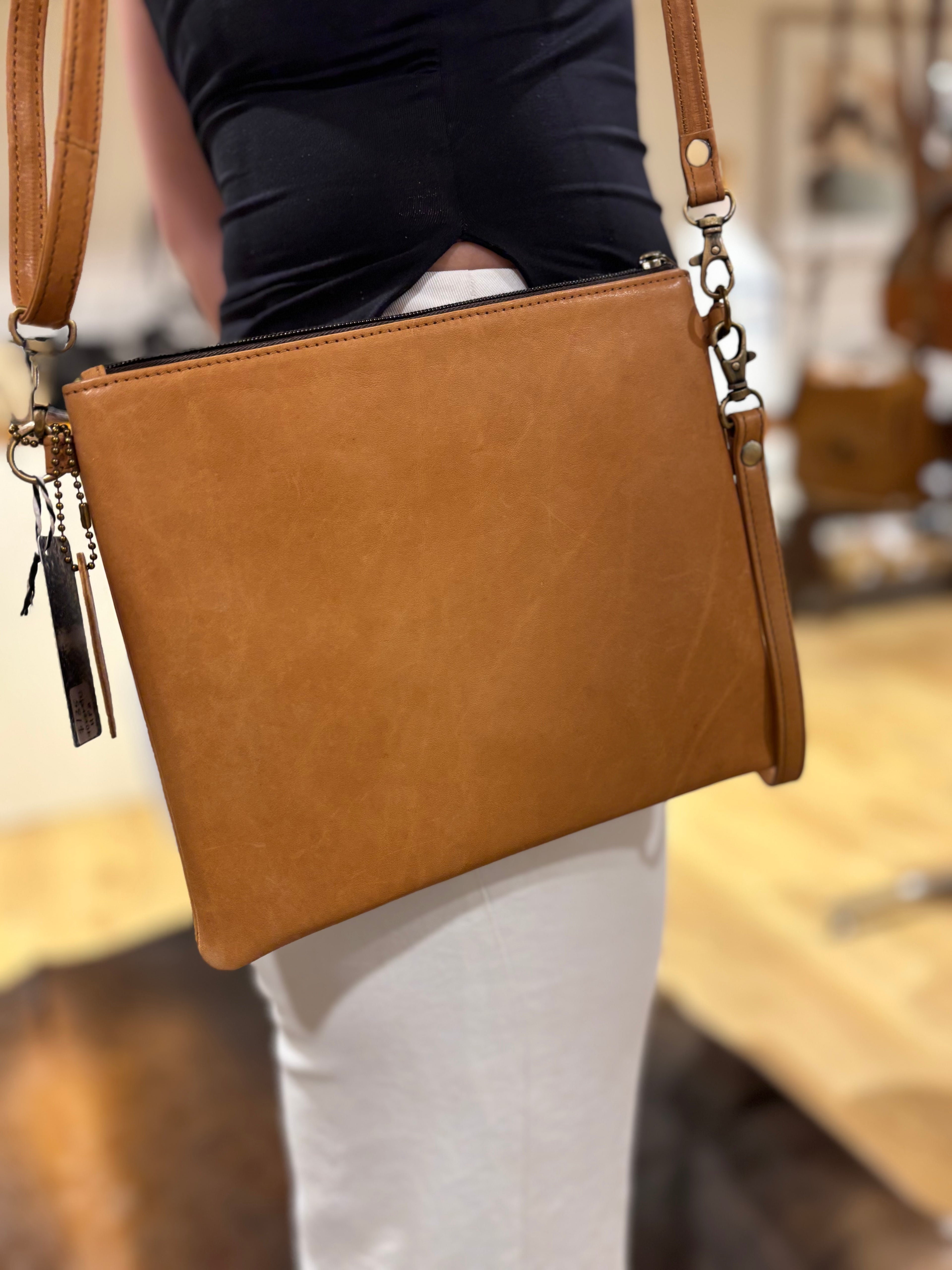 Painted Horses Leather Clutch Bag