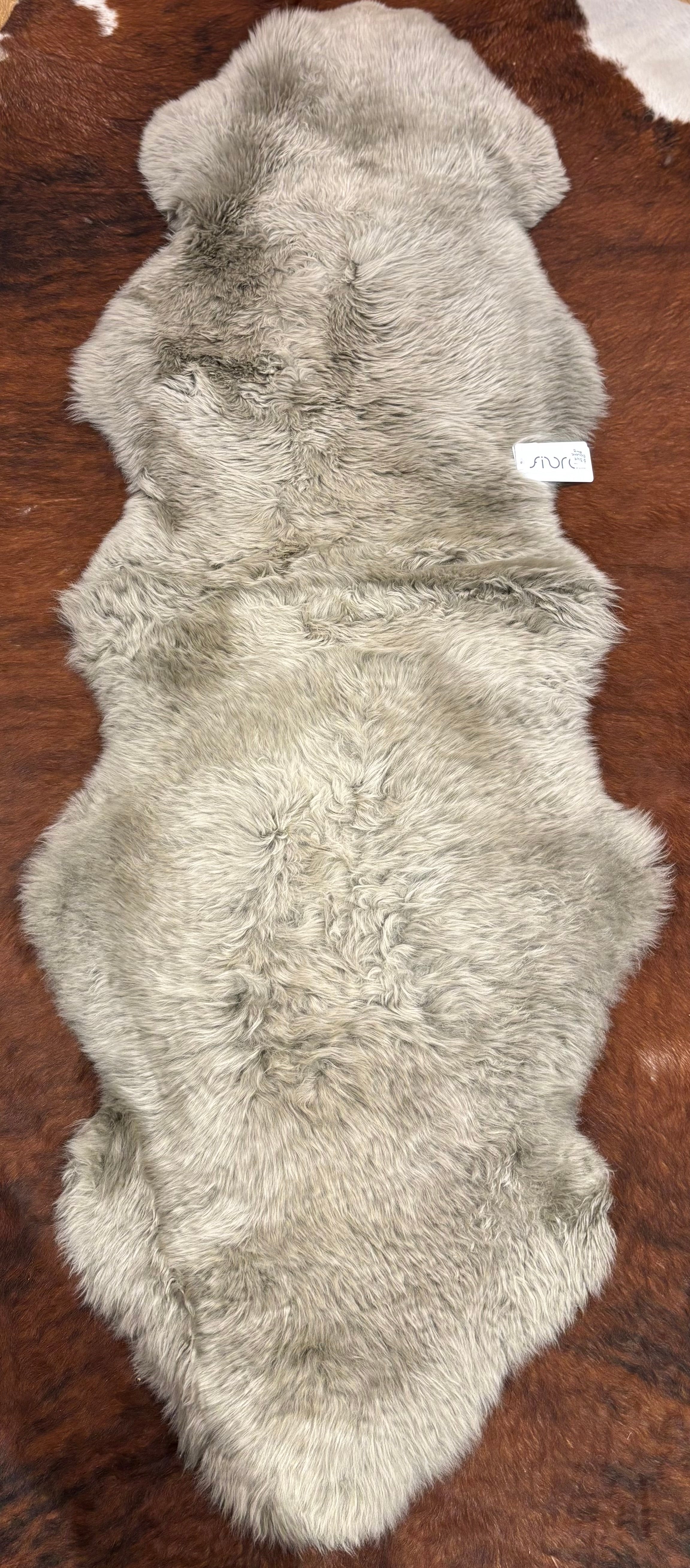Long wool double sheepskin rug