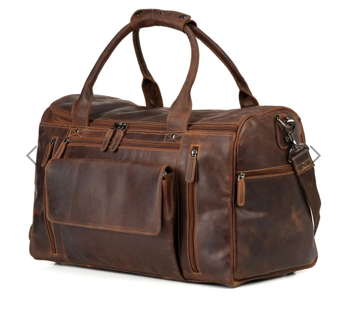 Leather travel bag large