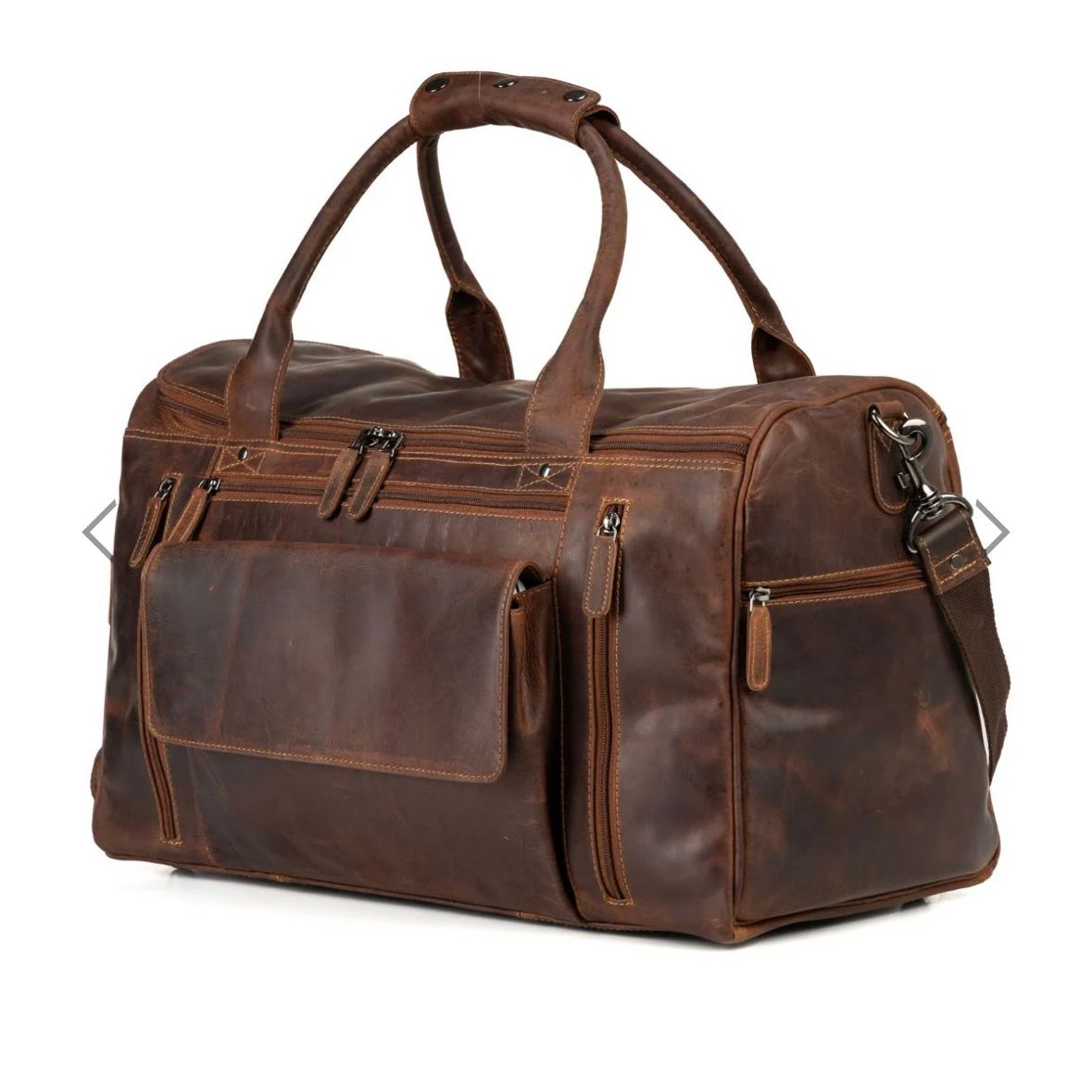 Leather travel bag large