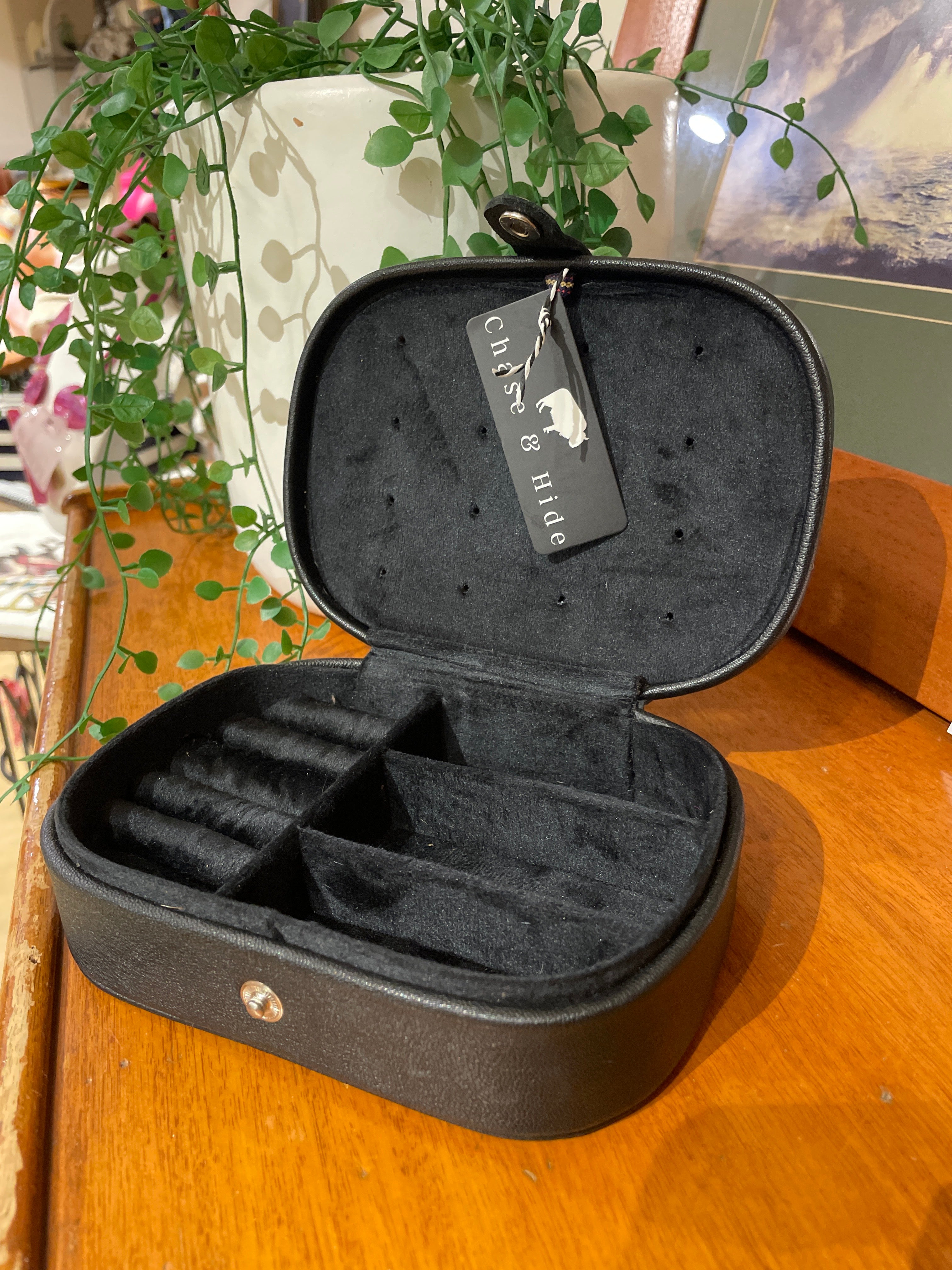 Small Hide and Leather Jewellery Box
