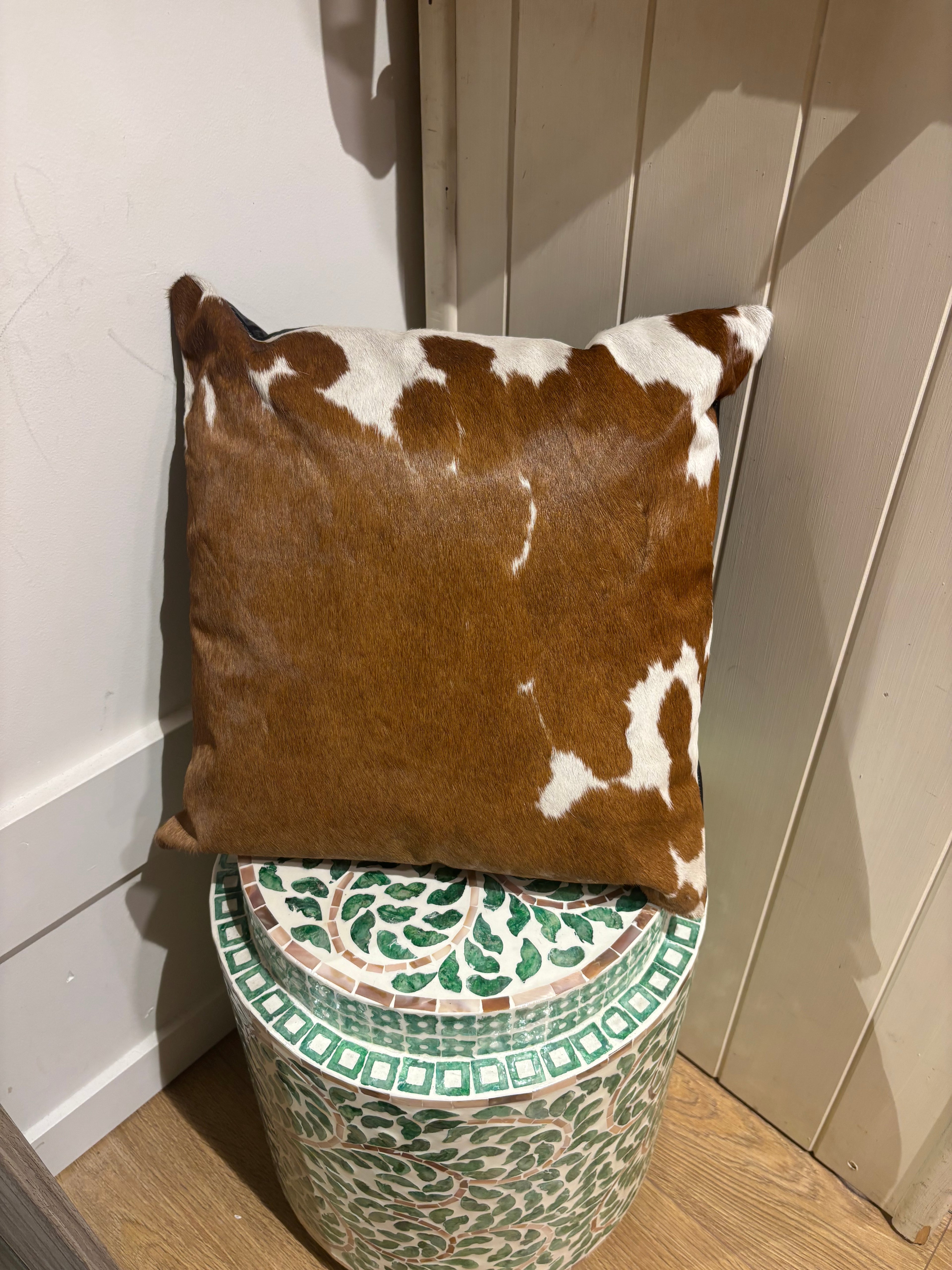 Hide and leather Cushion