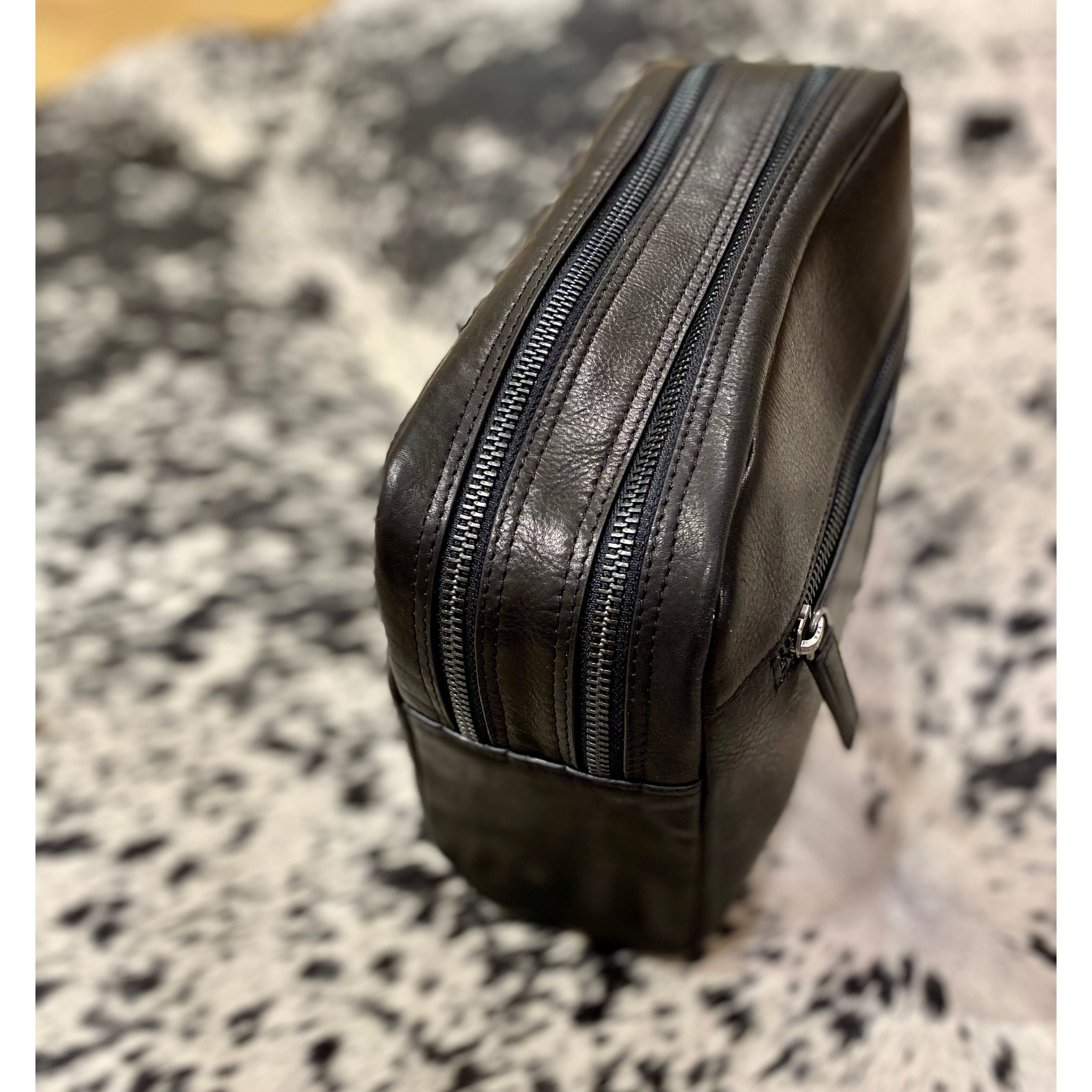 Black Double Zip Toiletry Bag