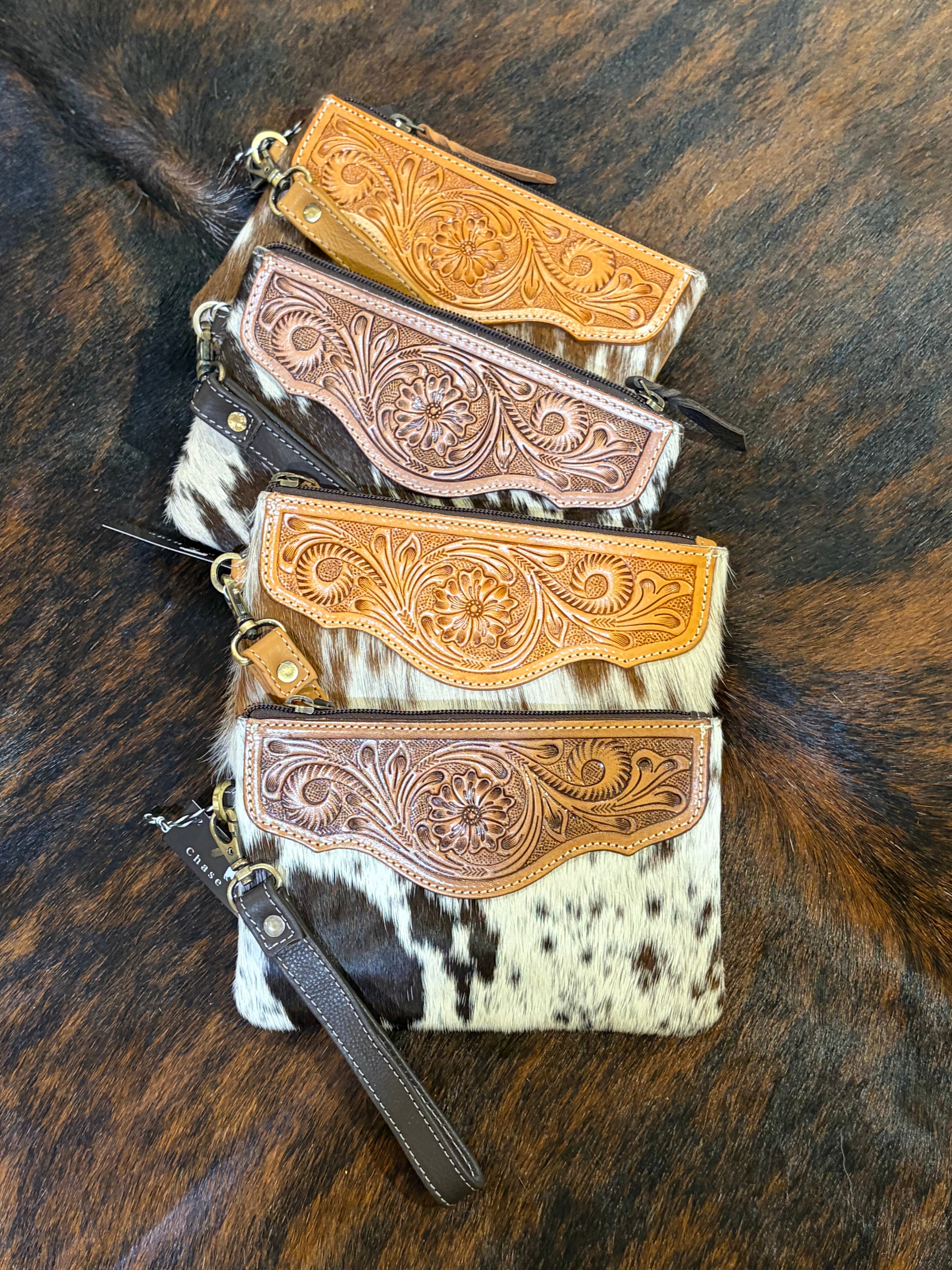 Mia Hide & Tooled Leather Clutch