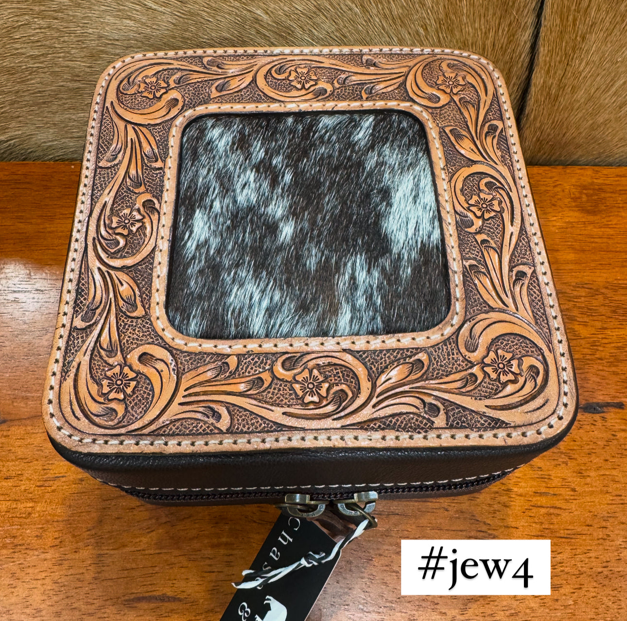 Tooled and Hide Jewellery Box