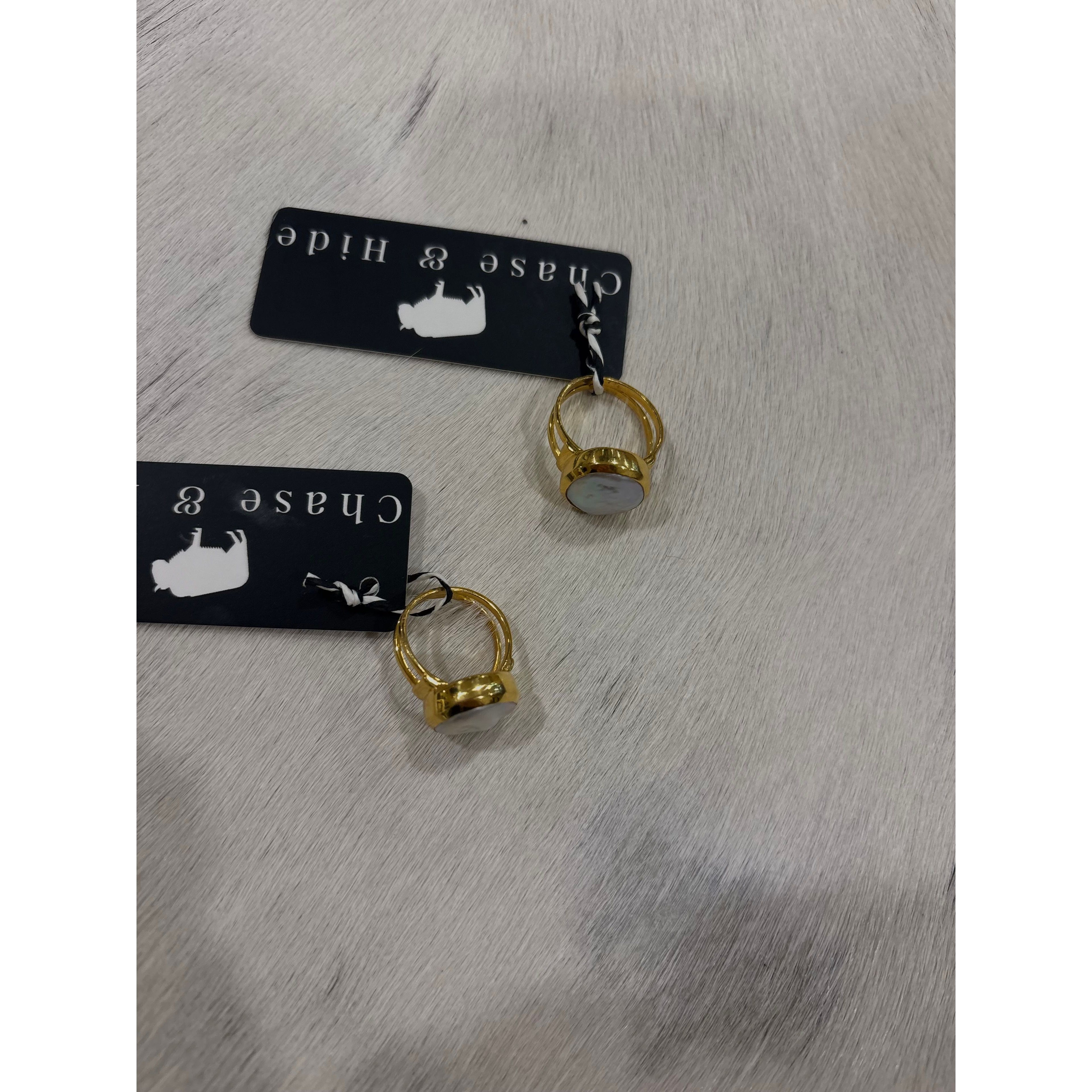 Freshwater Coin Pearl Gold Ring