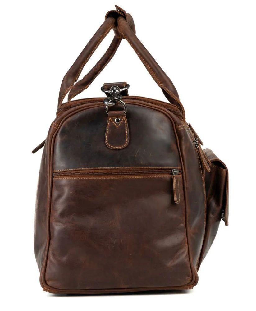Leather travel bag large