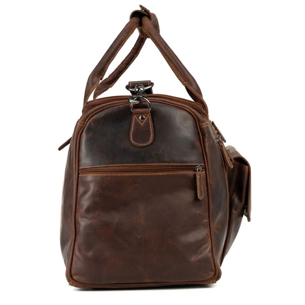 Leather travel bag large