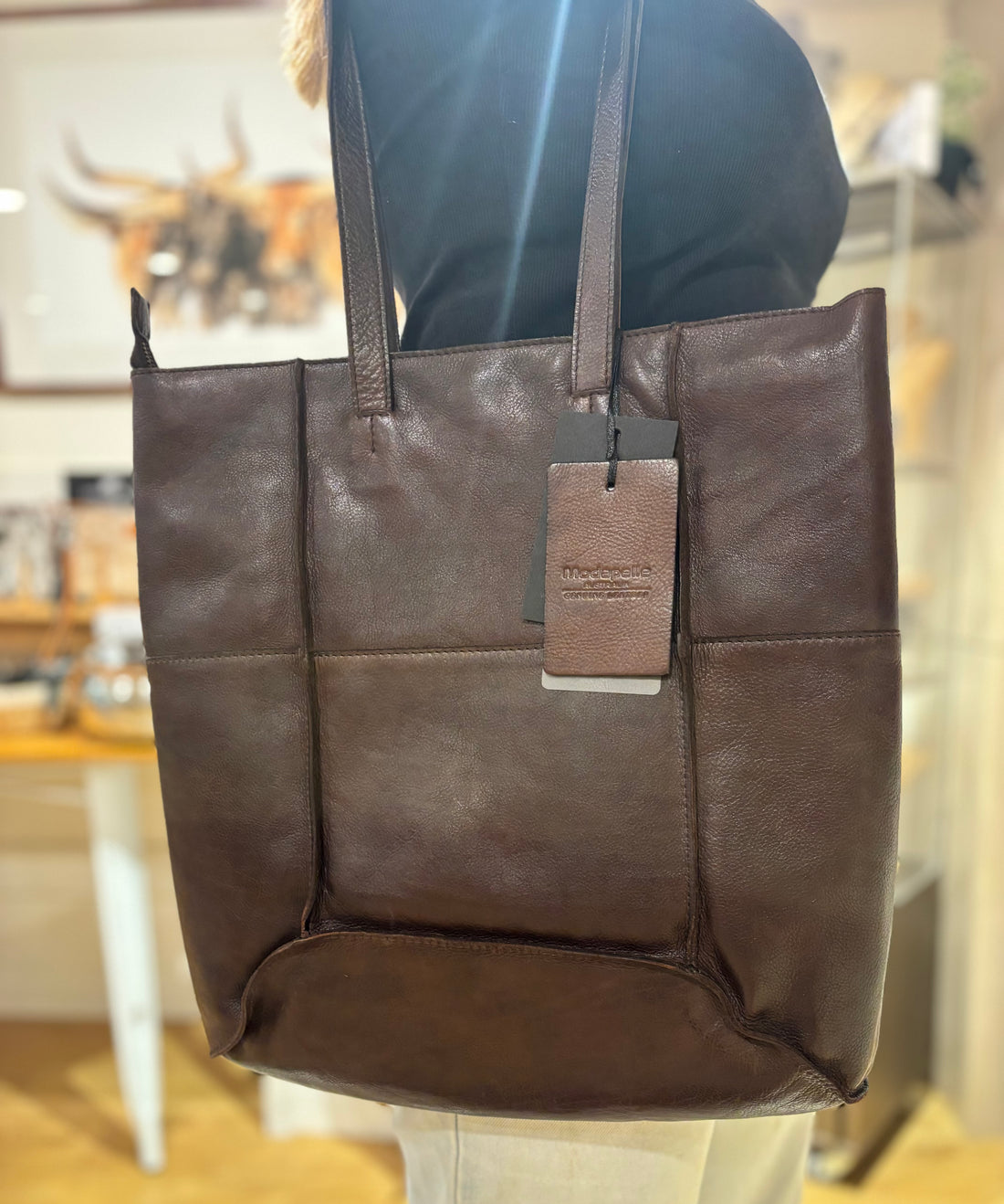 Leather Gold Stud Handbag