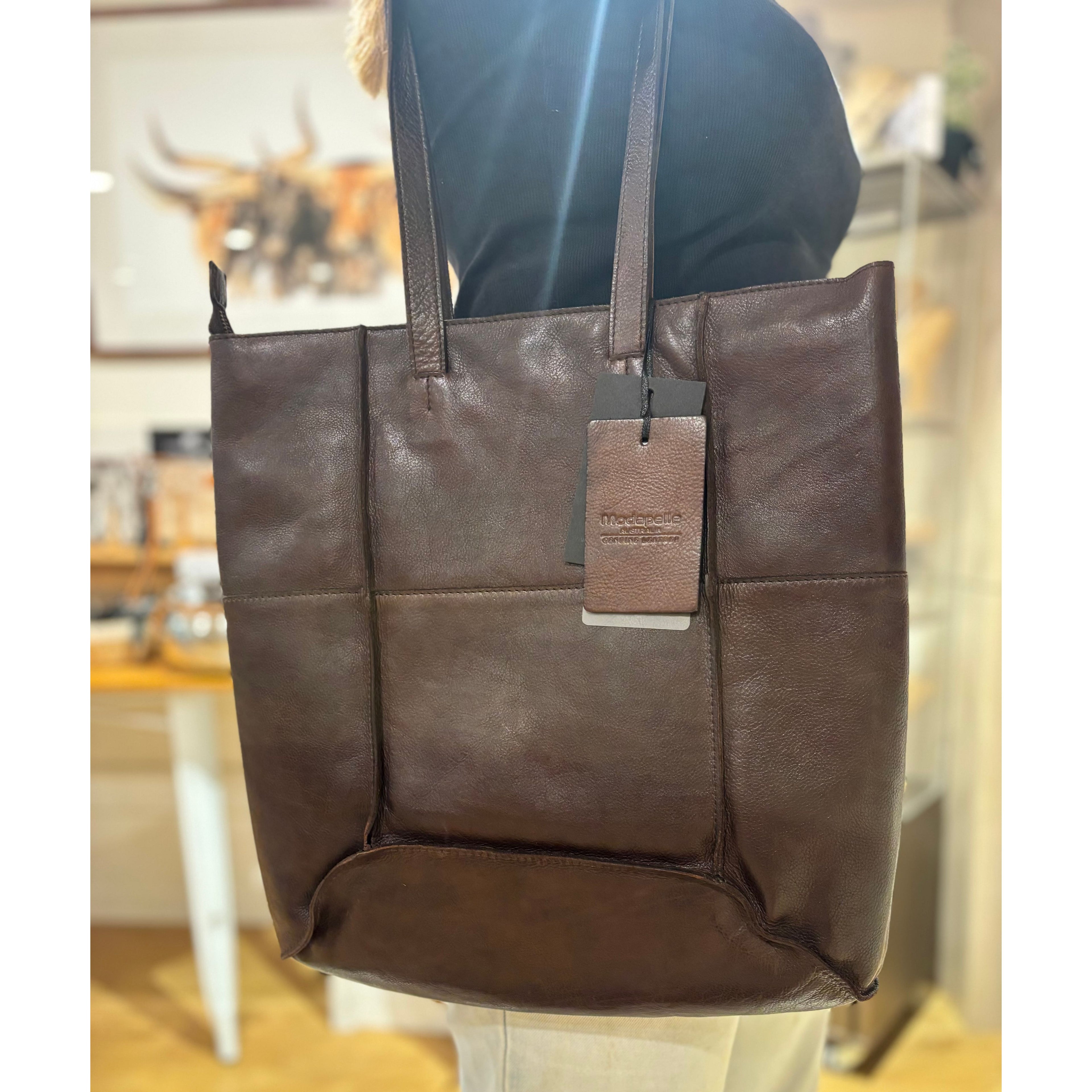 Leather Gold Stud Handbag