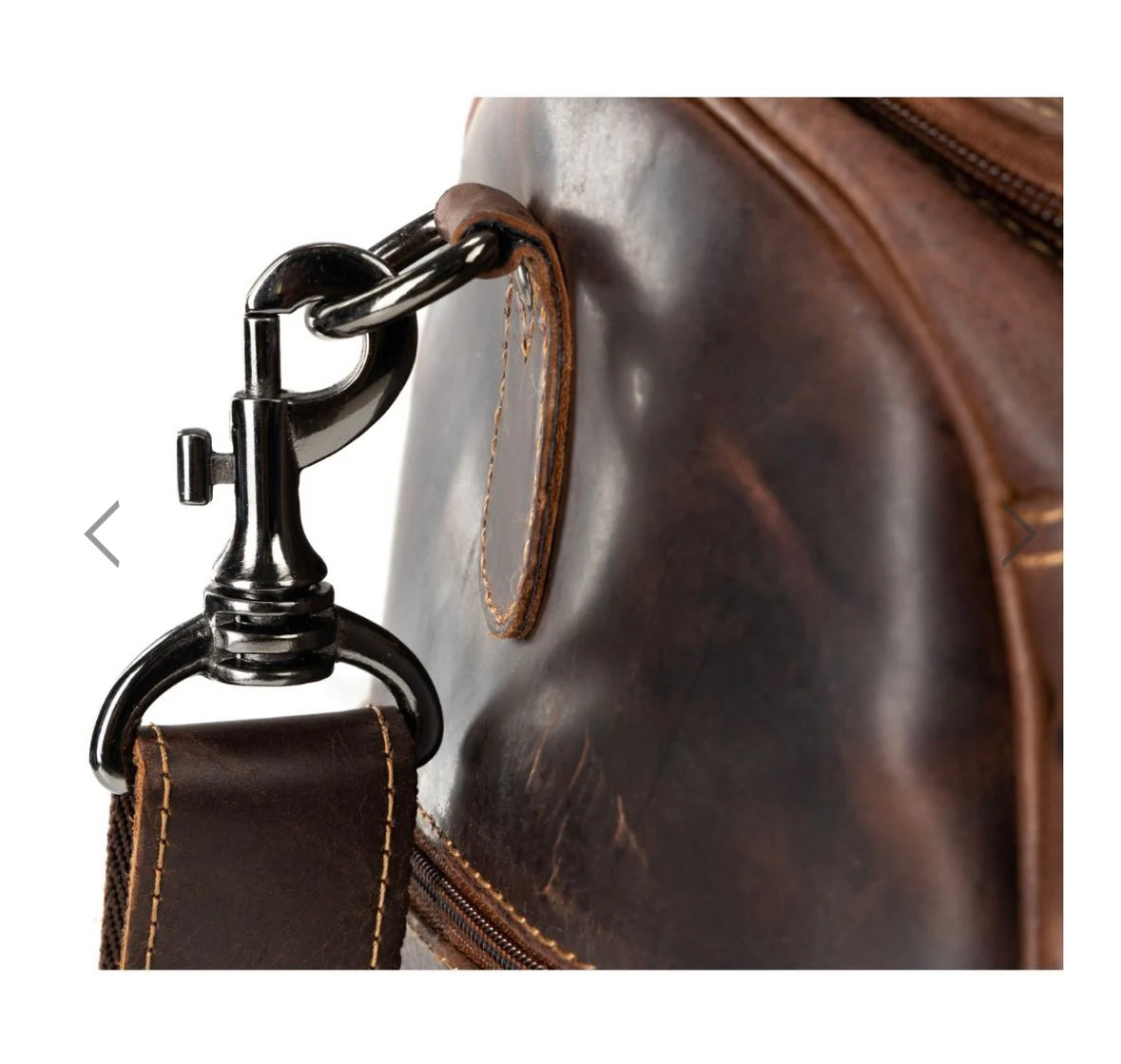 Leather travel bag large