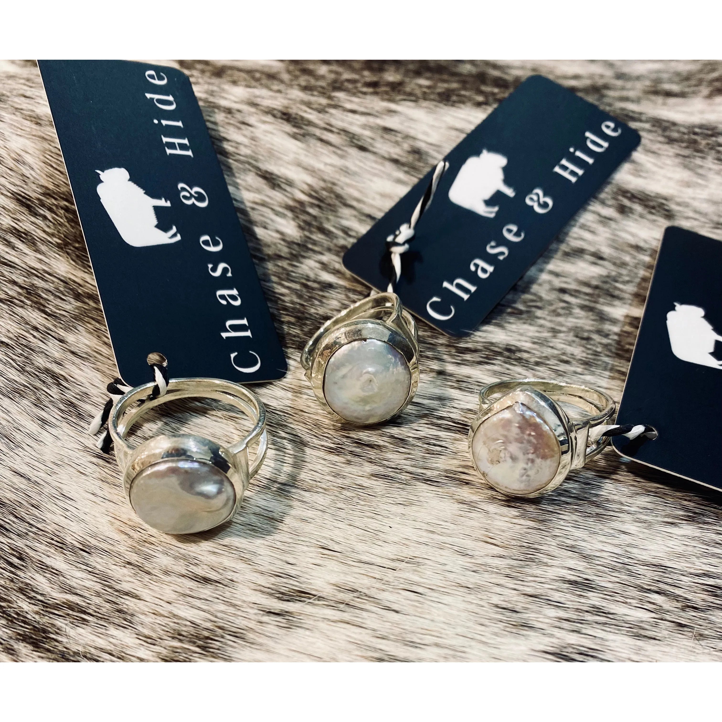 Freshwater Coin Pearl Silver Ring