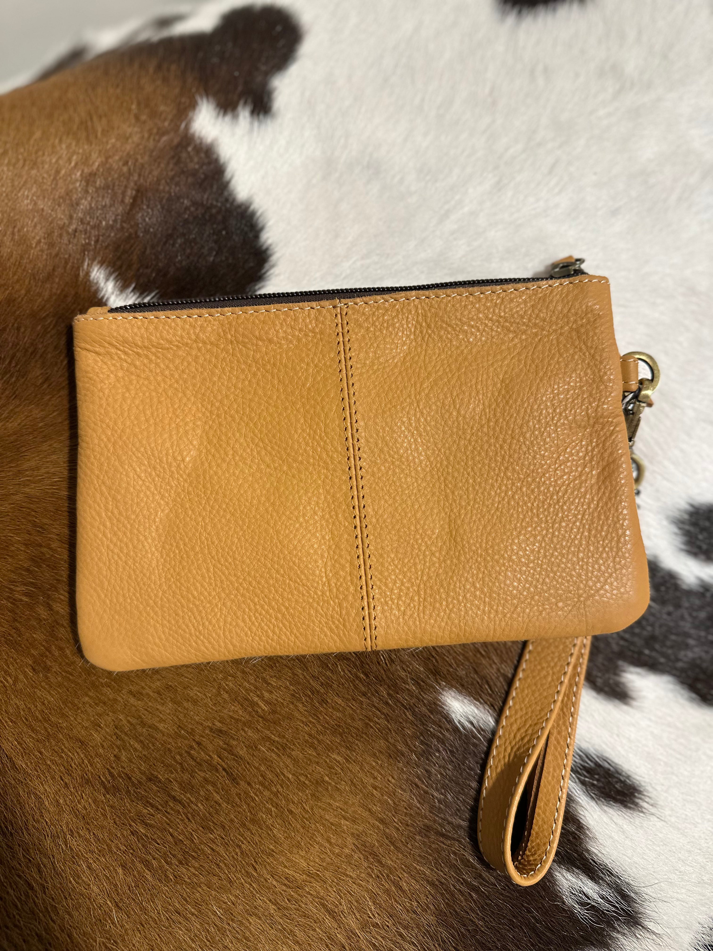 Mia Hide & tooled leather clutch