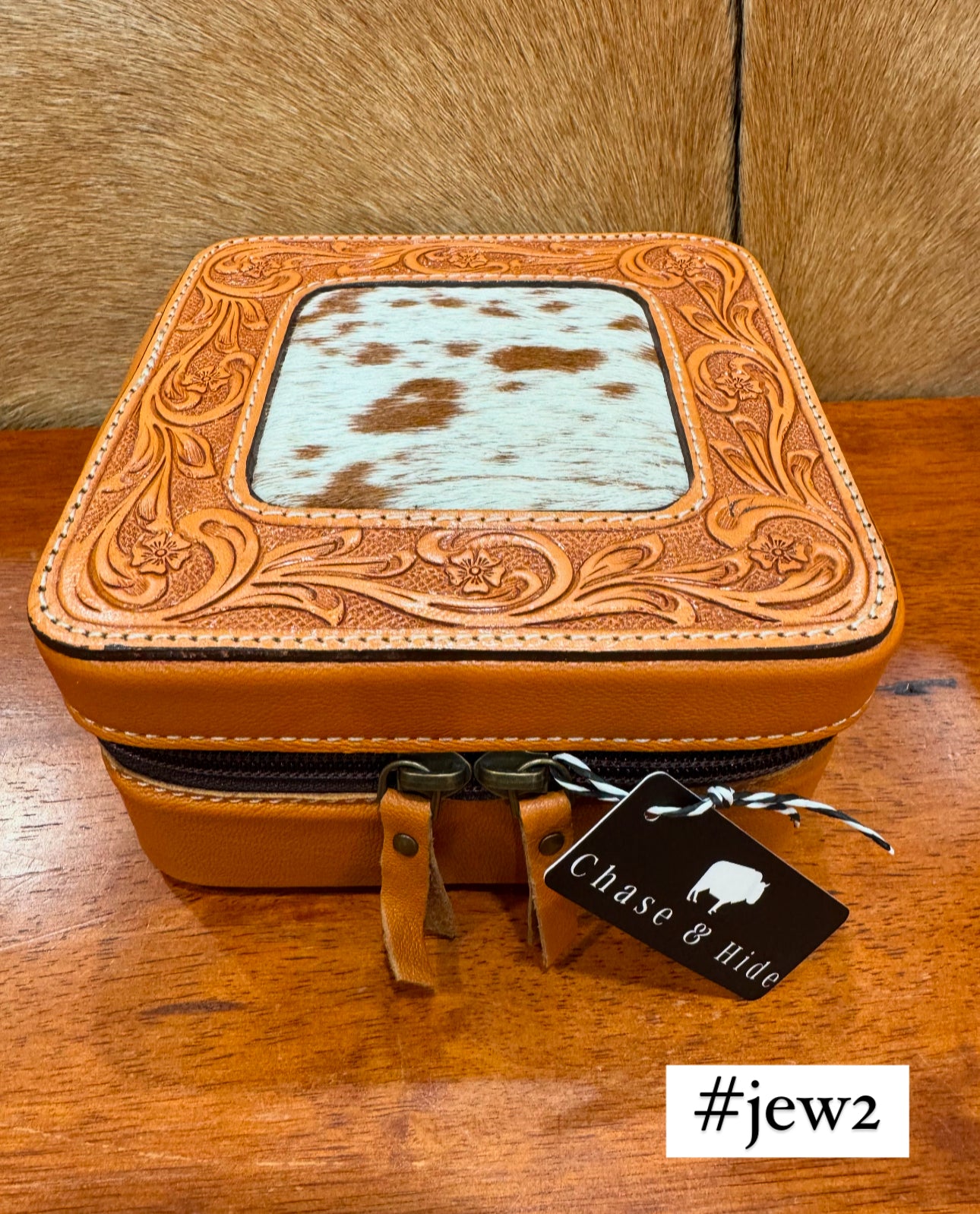 Tooled and Hide Jewellery Box