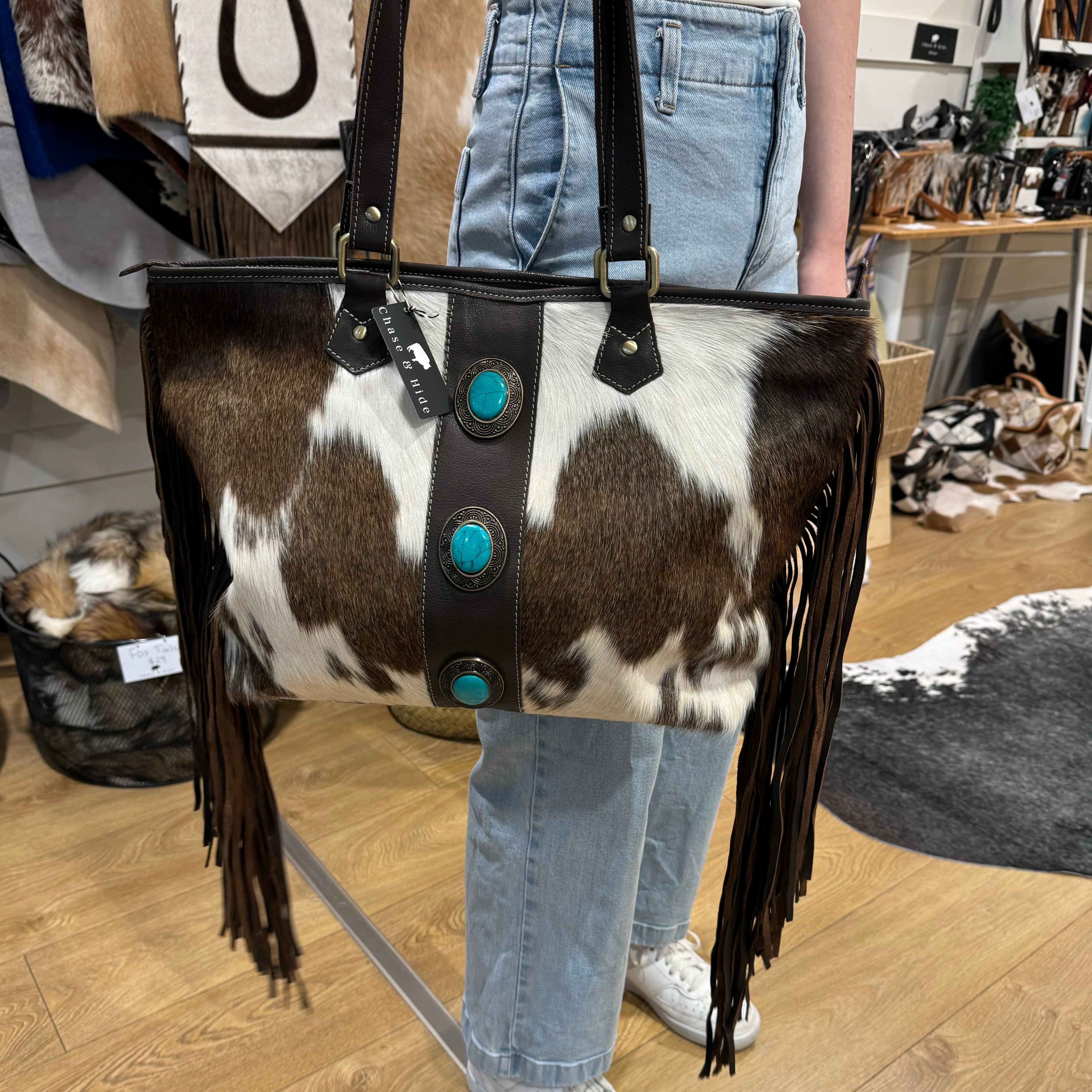 The Yellowstone Handbag with turquoise detail