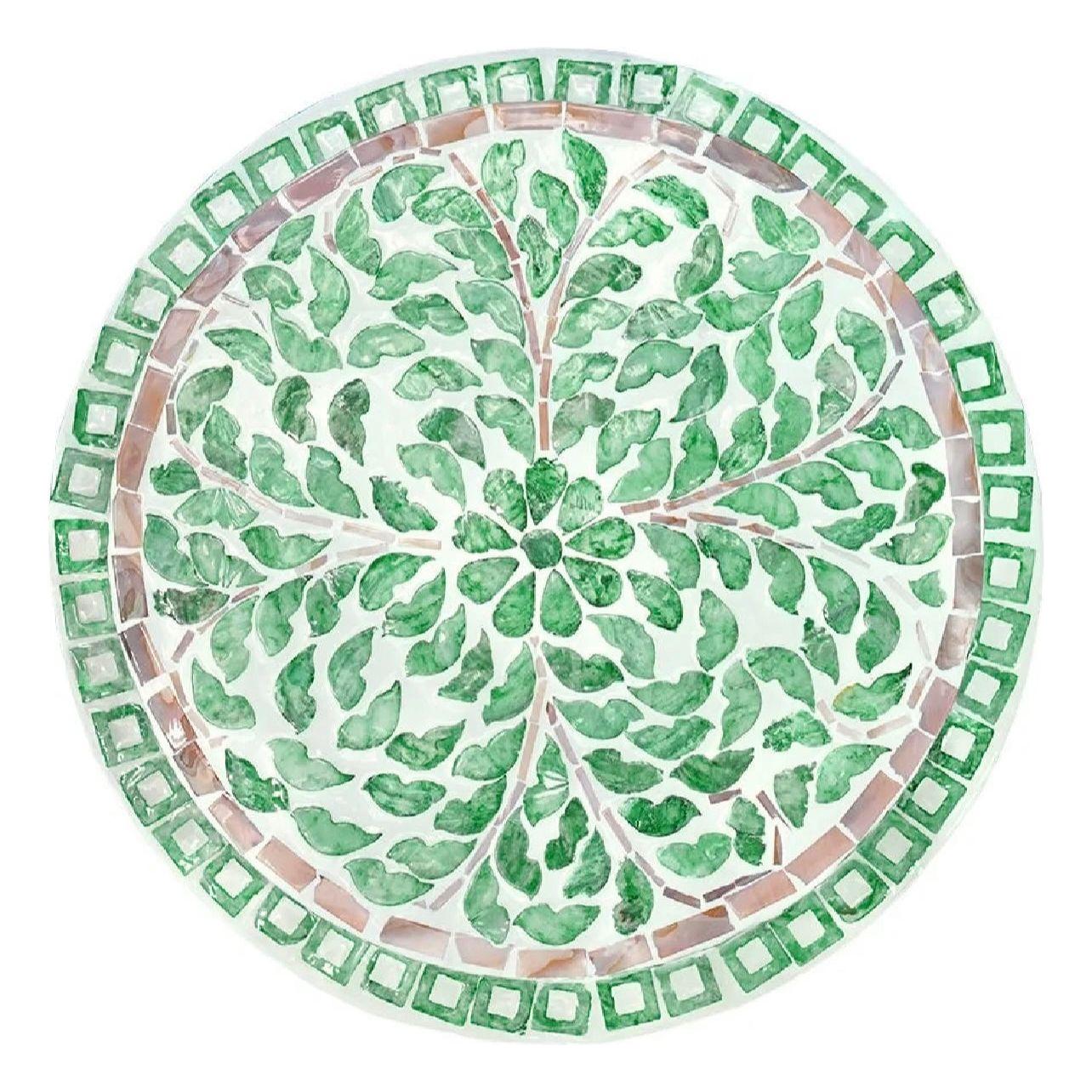 Green Shell Inlay Side Table