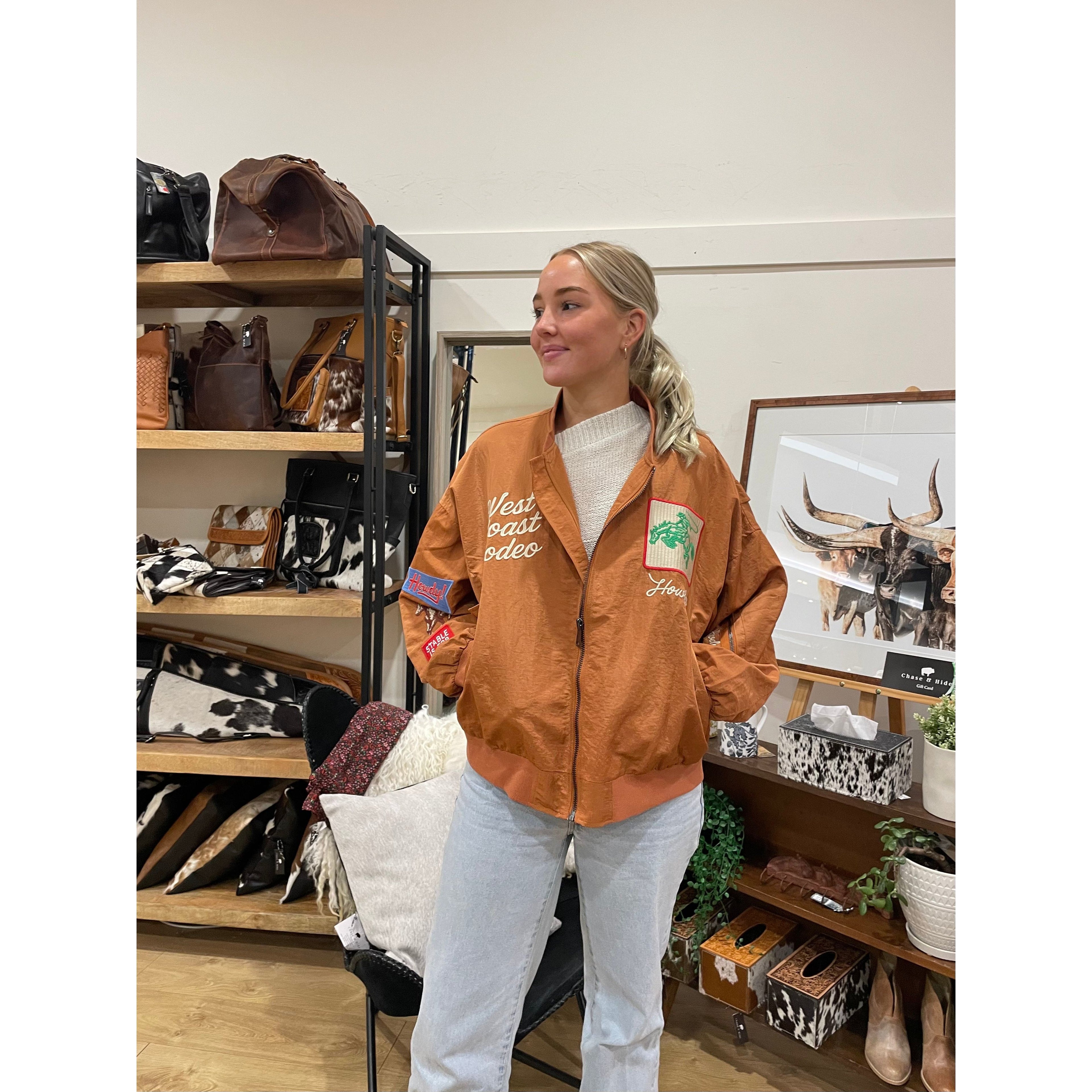 WEST COAST RODEO EMBROIDERED BOMBER JACKET