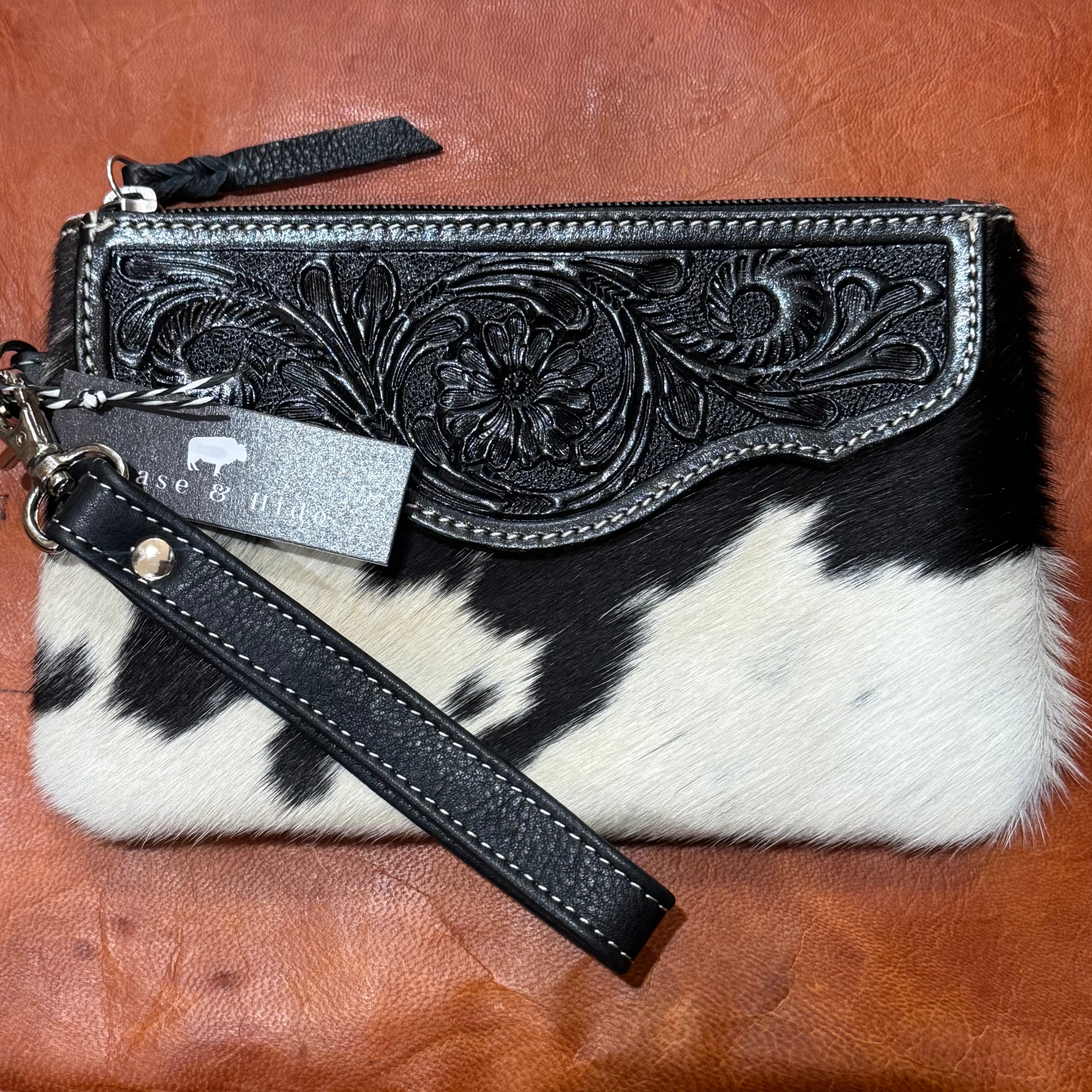 Mia Hide & Tooled Leather Clutch
