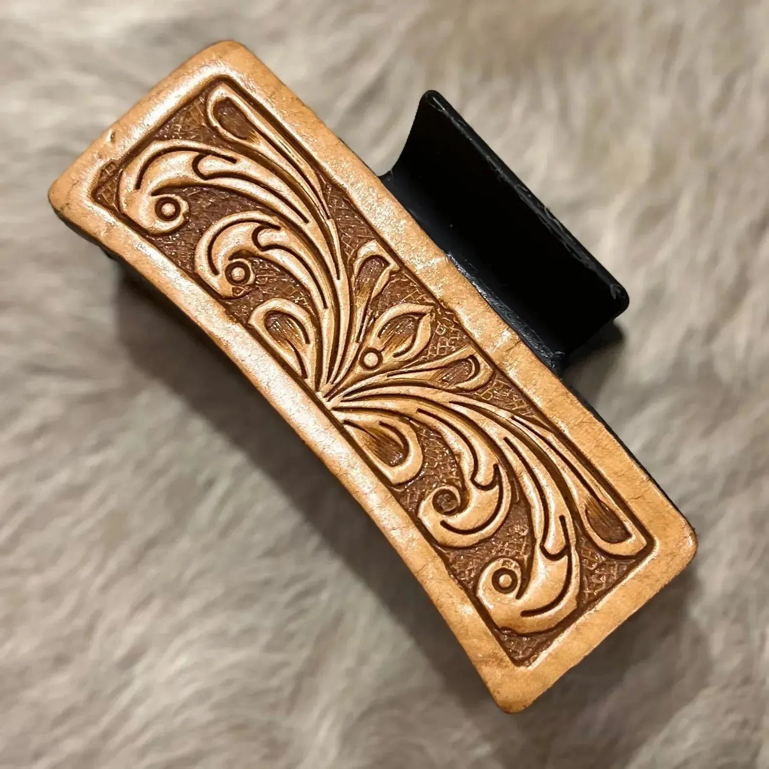 Tooling Leather Hair Clip