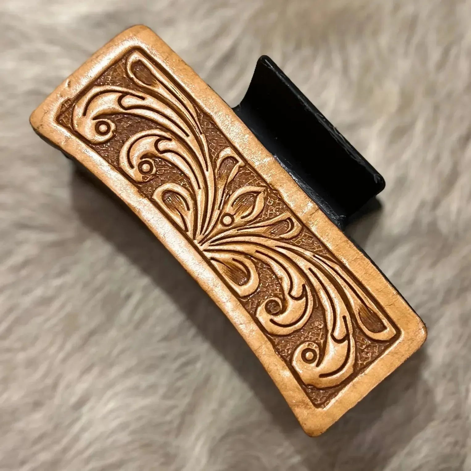 Tooling Leather Hair Clip