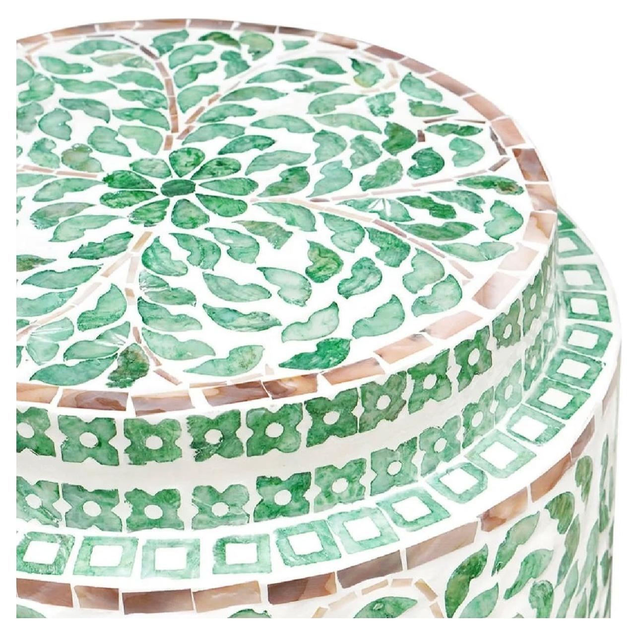 Green Shell Inlay Side Table
