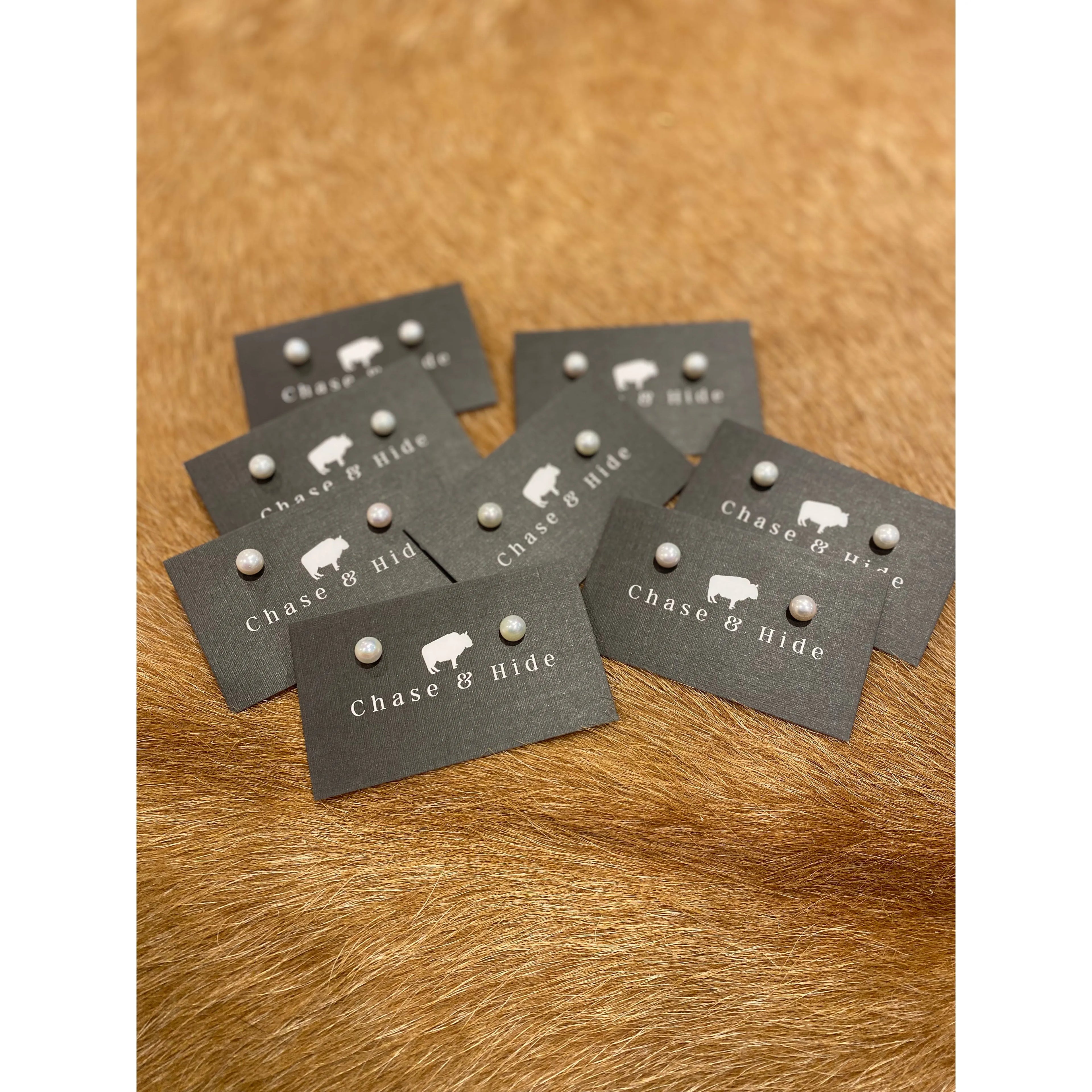 9mm Freshwater White pearl studs