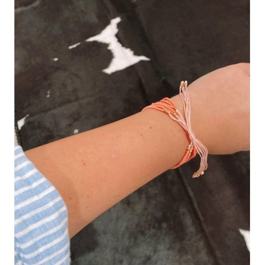 Layered Coral Bead Bracelet