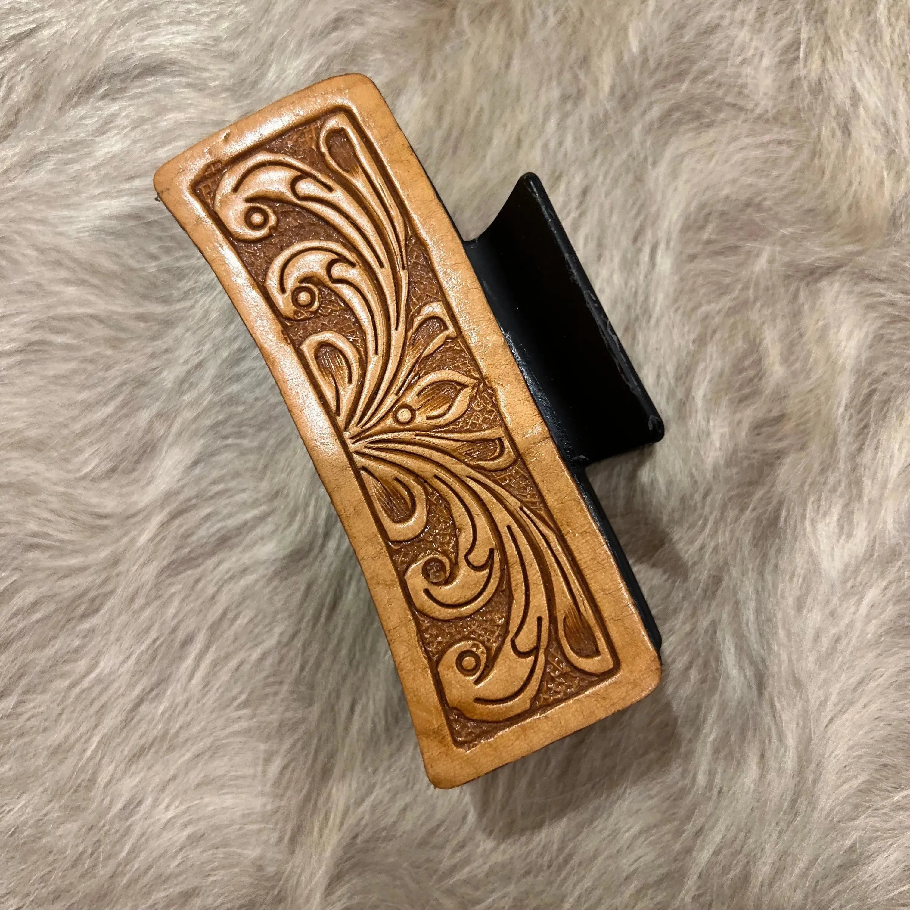 Tooling Leather Hair Clip