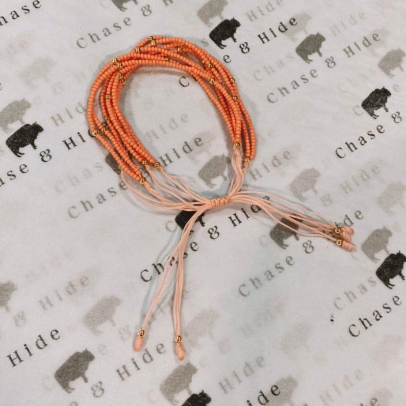 Layered Coral Bead Bracelet
