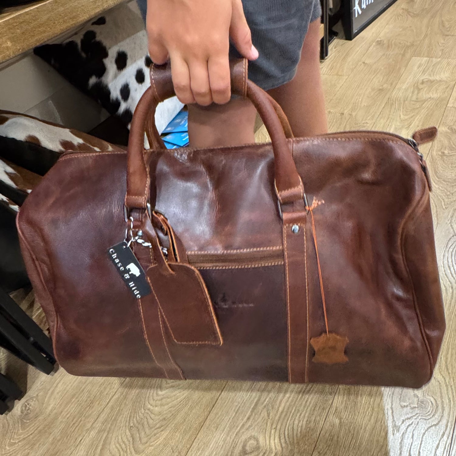 Leather Overnight Bag Milan - Rugged Leather -