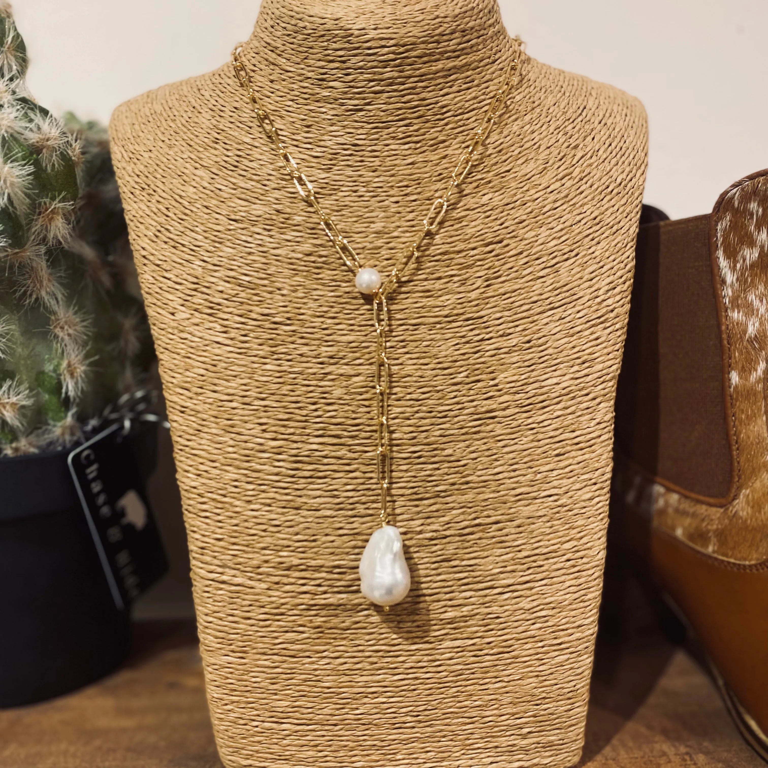 Freshwater and Baroque Pearls on Gold Chain