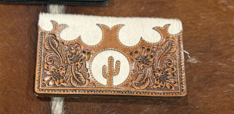 Tooling Cactus Leather Slim Cowhide Wallet