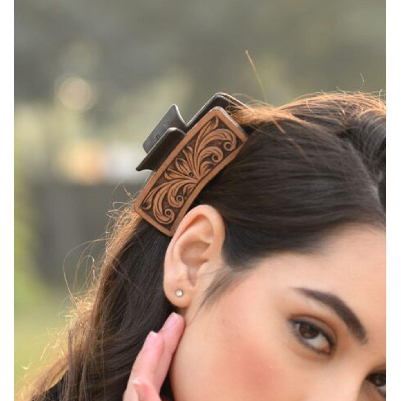 Tooling Leather Hair Clip