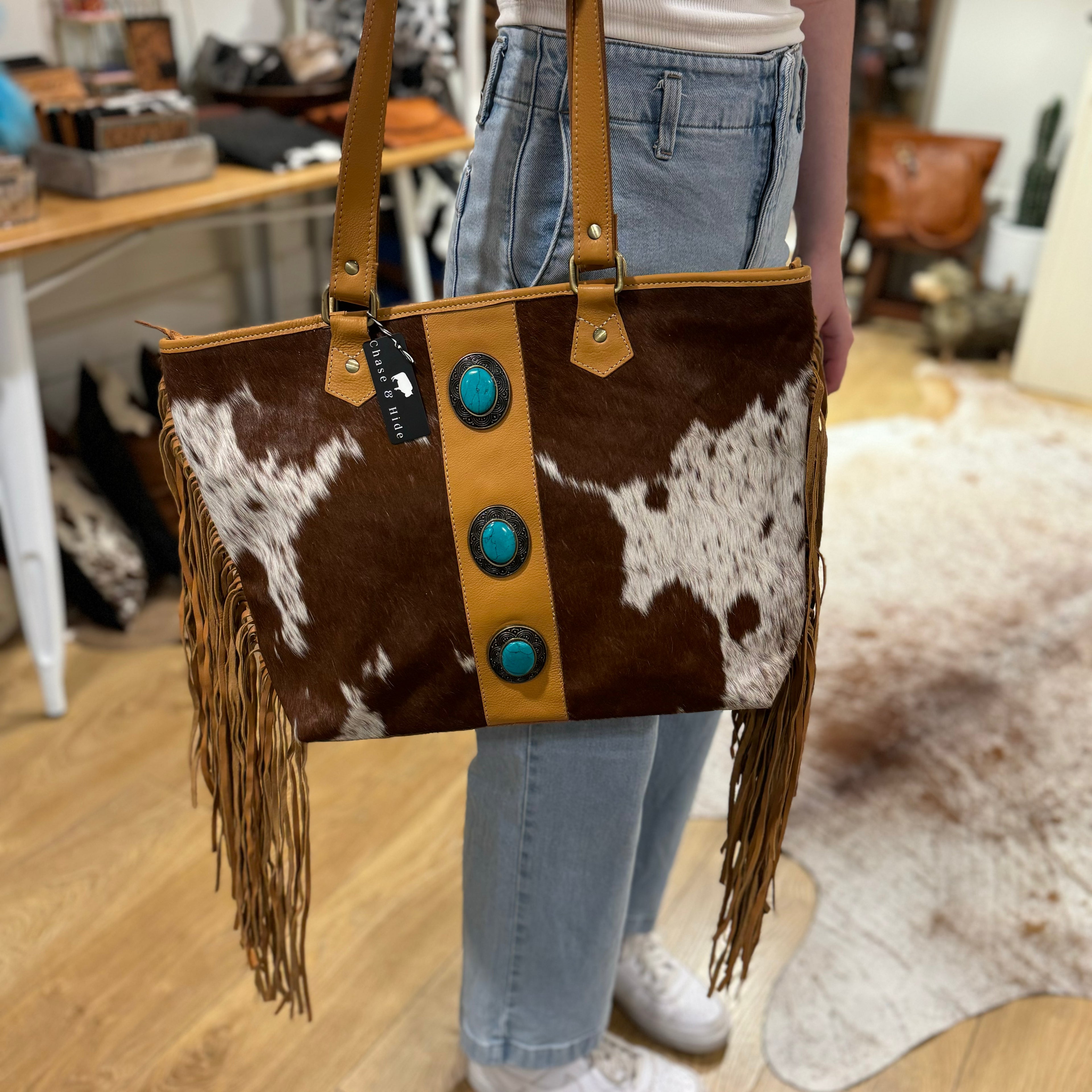 The Yellowstone Handbag with turquoise detail