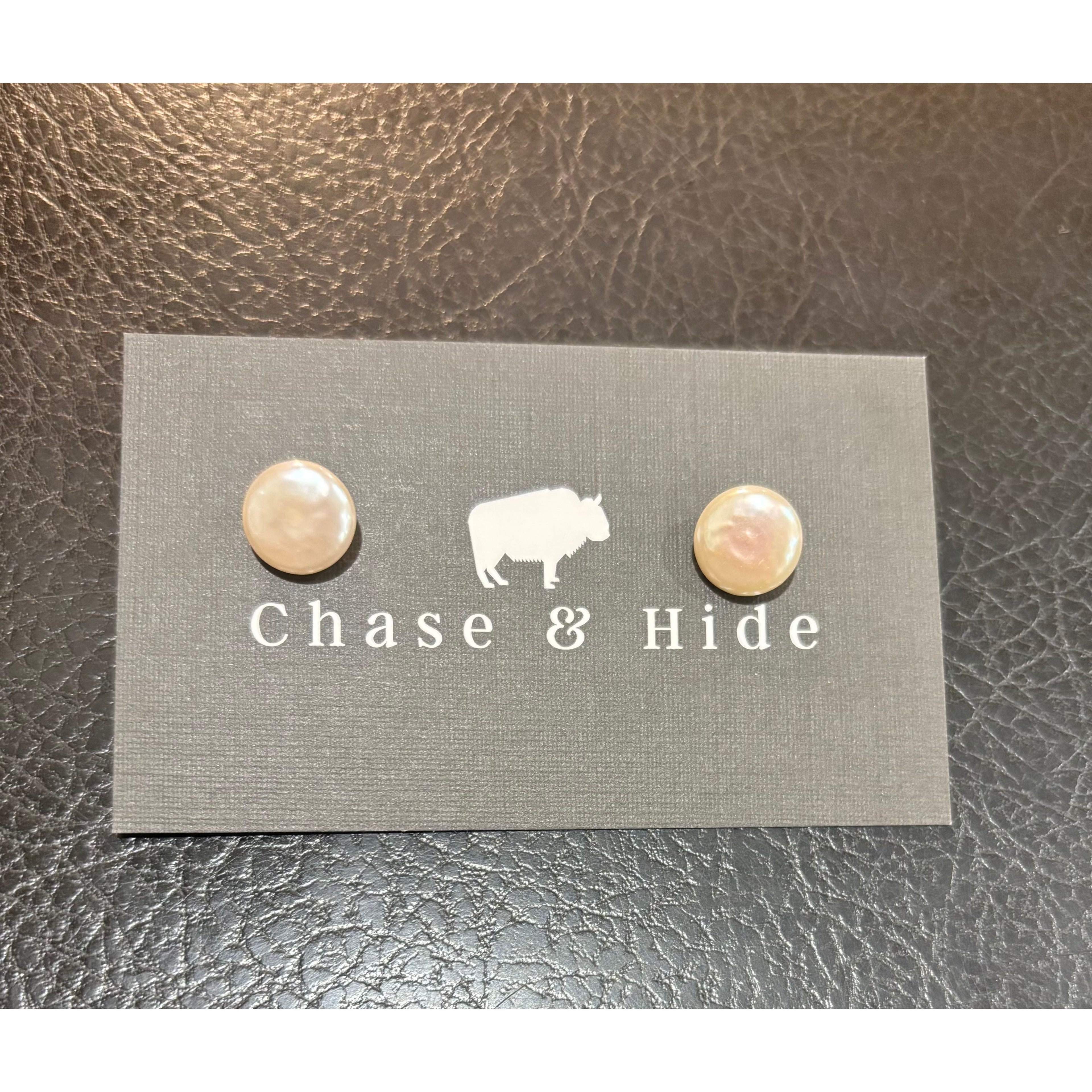 Coin Pearl Earring Studs