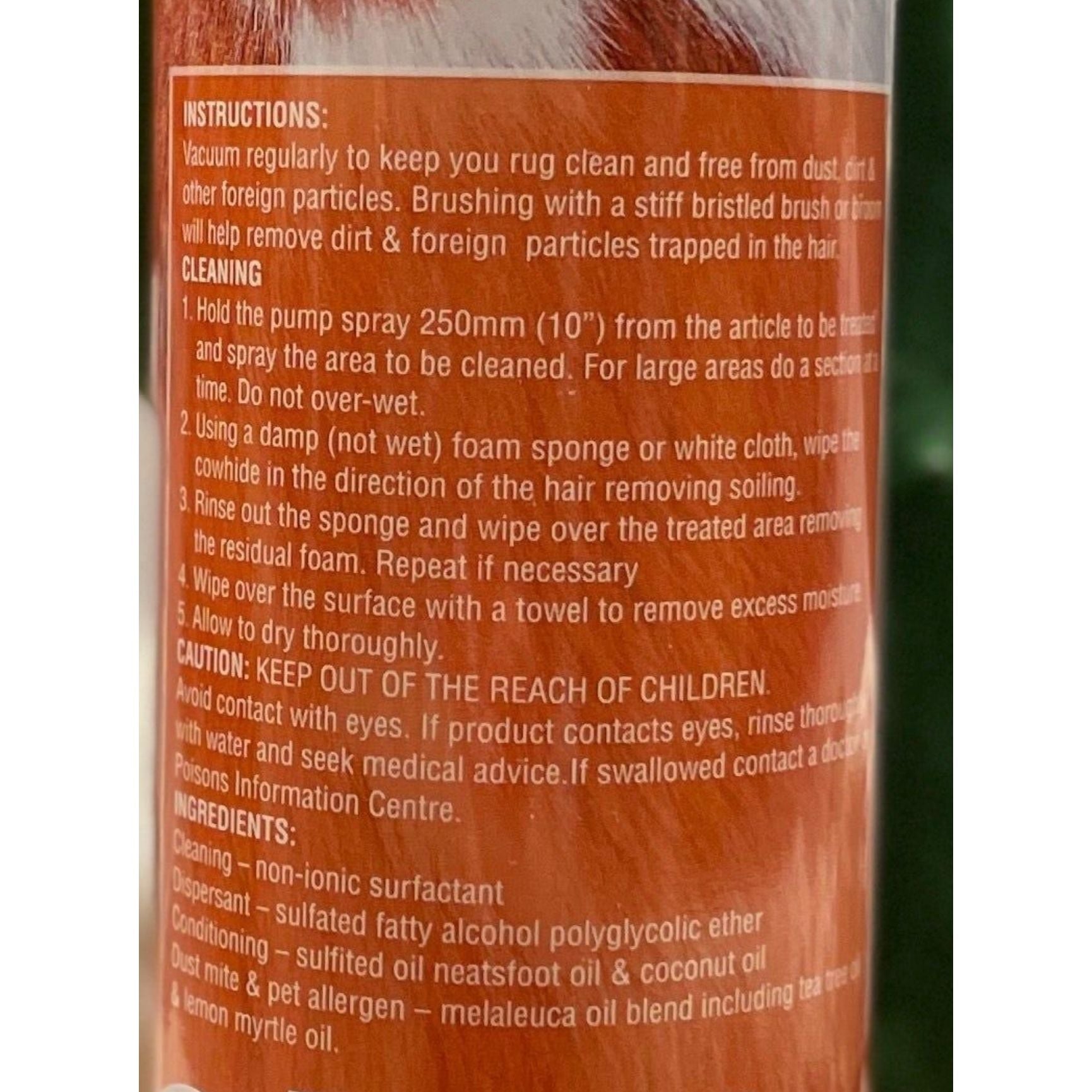 Cowhide Rug Cleaner