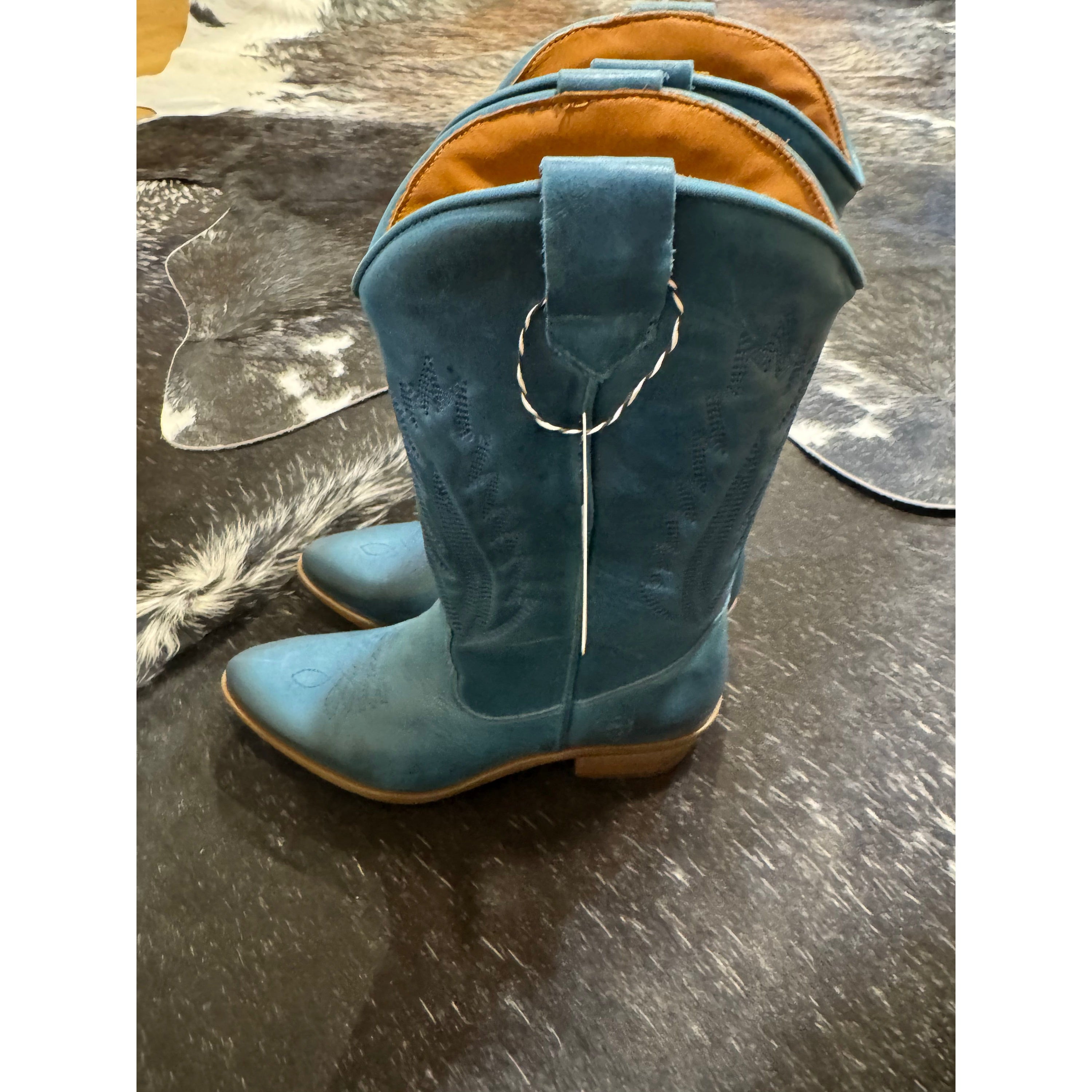 La Pintura Varsy blue cowboy boots 39