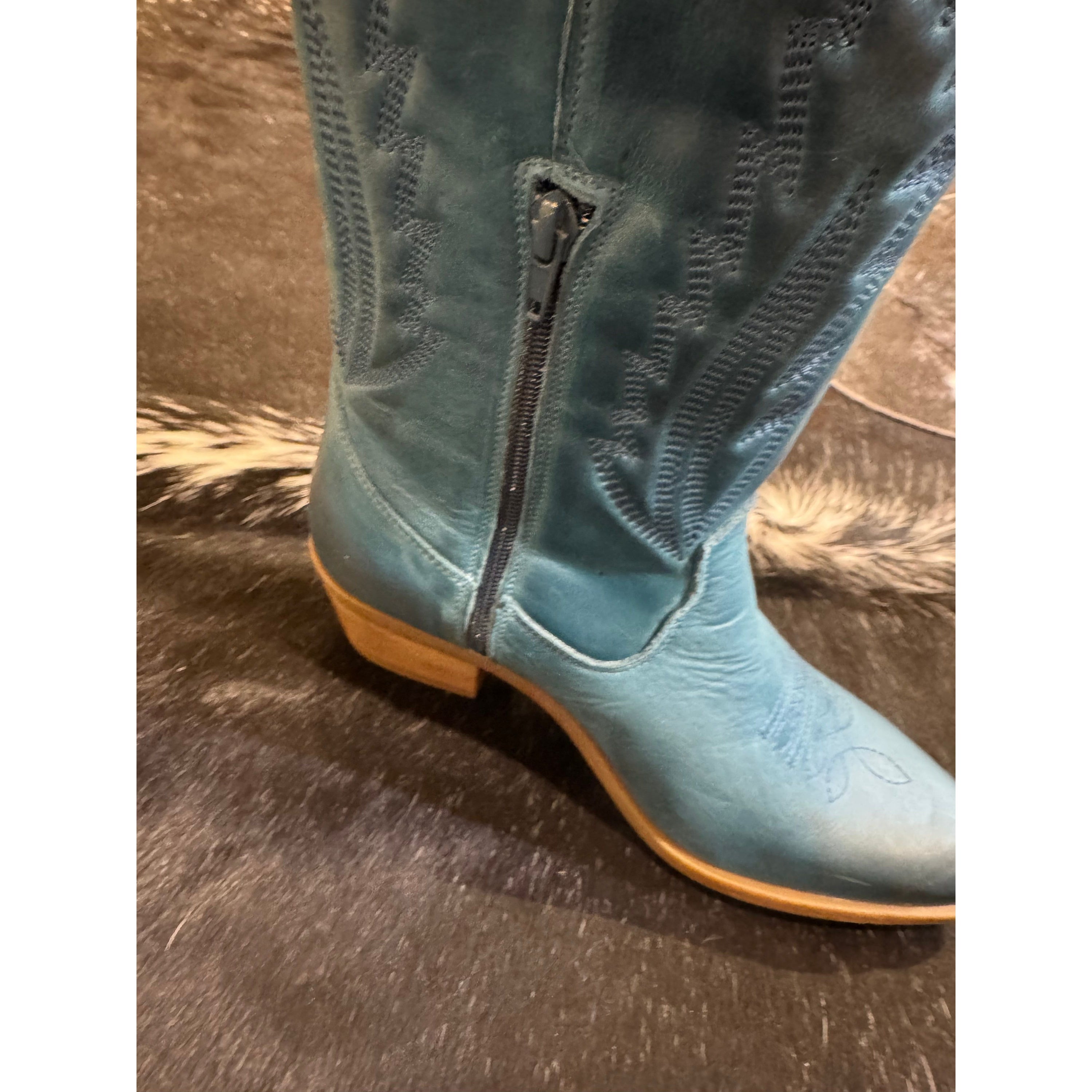 La Pintura Varsy blue cowboy boots 39