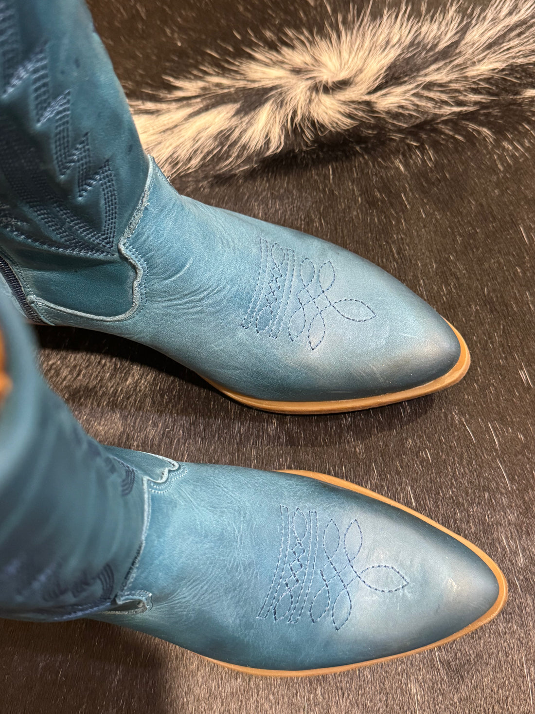 La Pintura Varsy blue cowboy boots