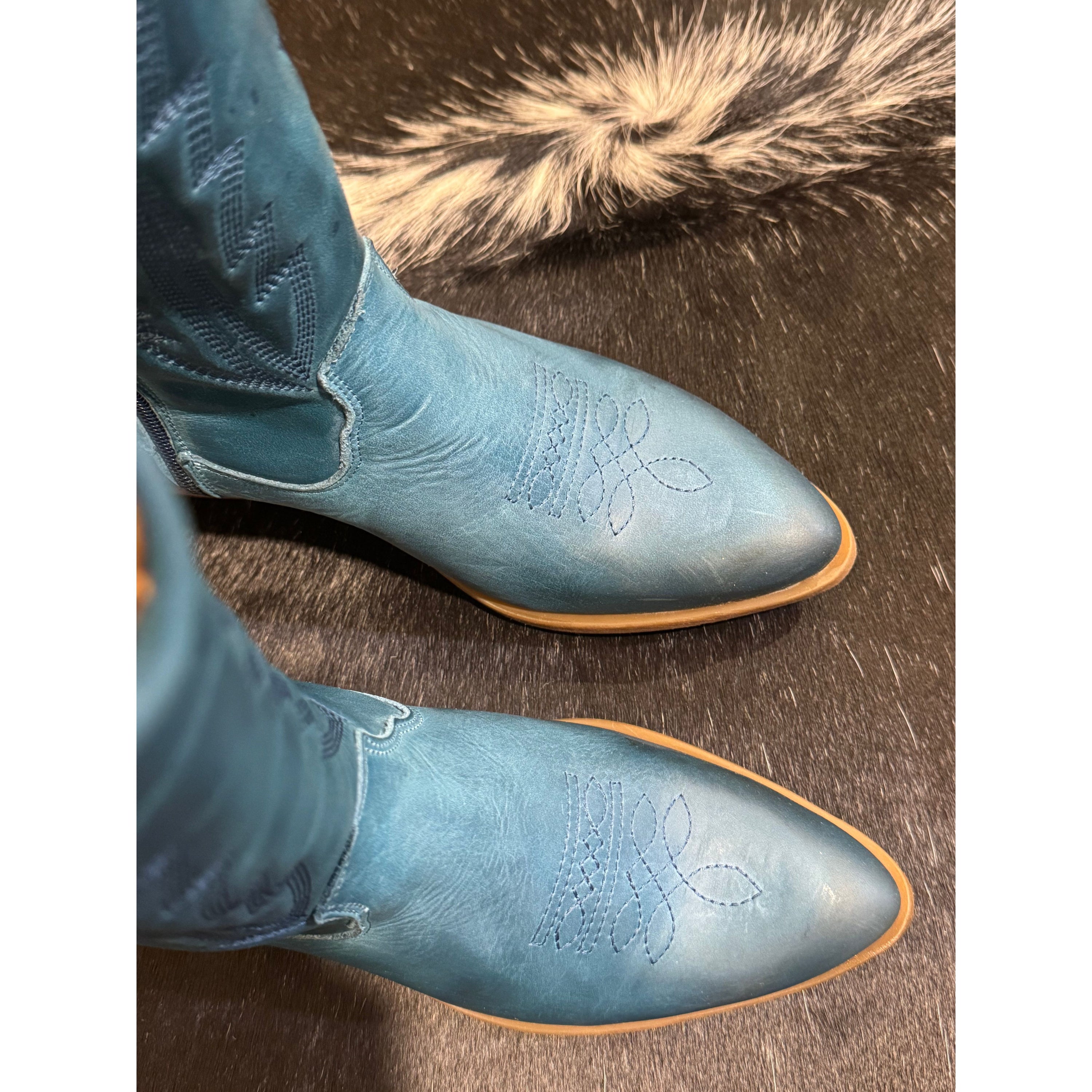 La Pintura Varsy blue cowboy boots 39