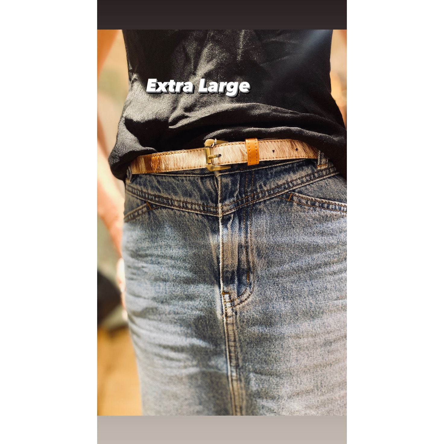 Tan Thin Cowhide Belt